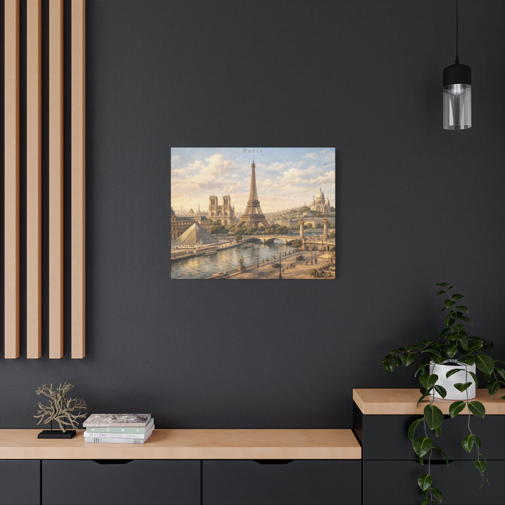 Paris Skyline Matte Canvas Wall Art