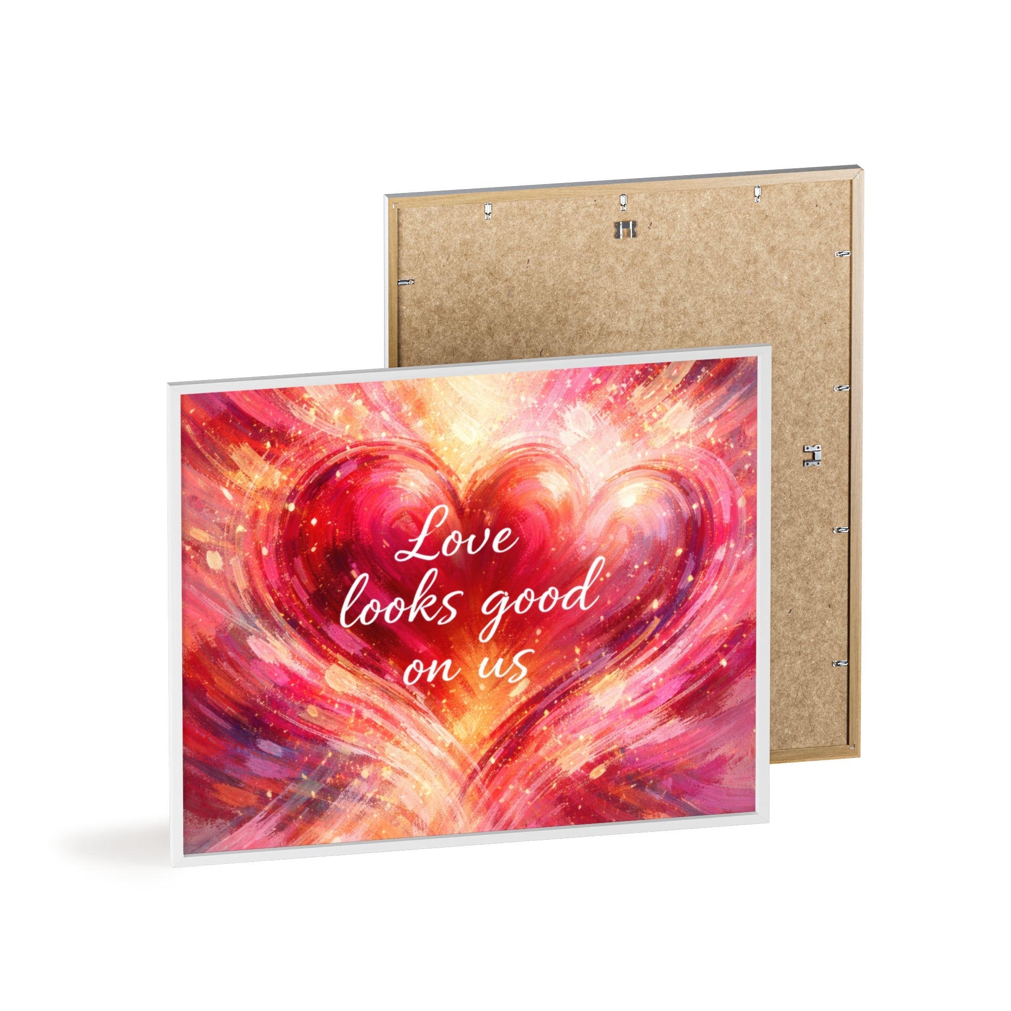 Love Looks Good on Us Romantic Wall Art Framed Heart Poster