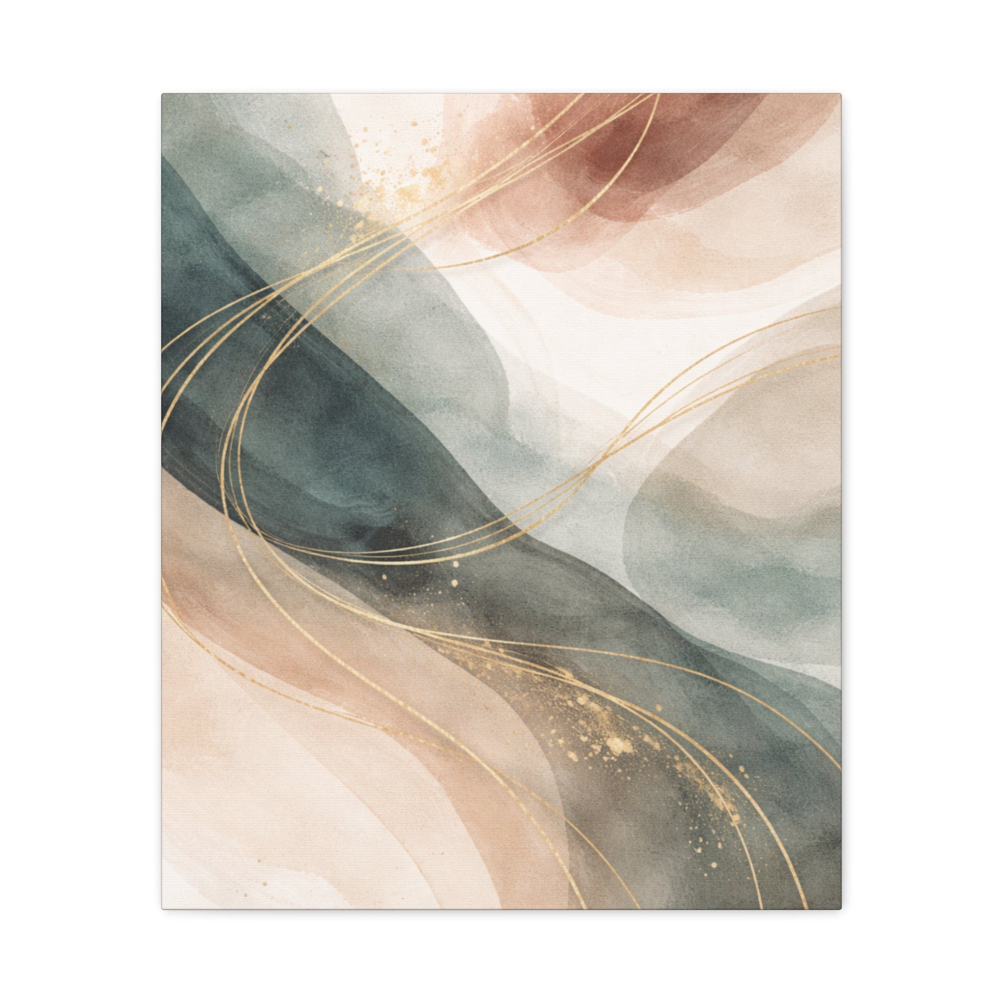 Abstract Coastal Waves Matte Canvas — Stretched Wall Art