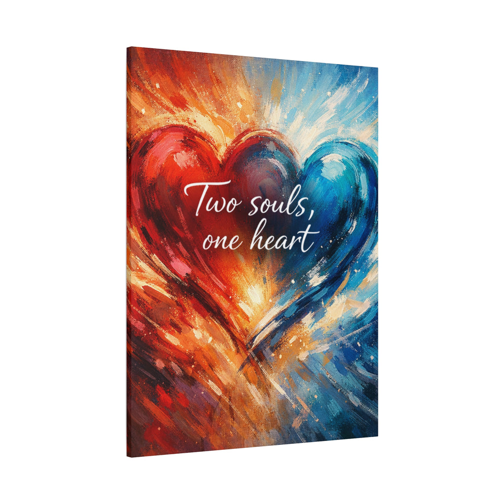 Two Souls One Heart Intertwined Heart Matte Canvas
