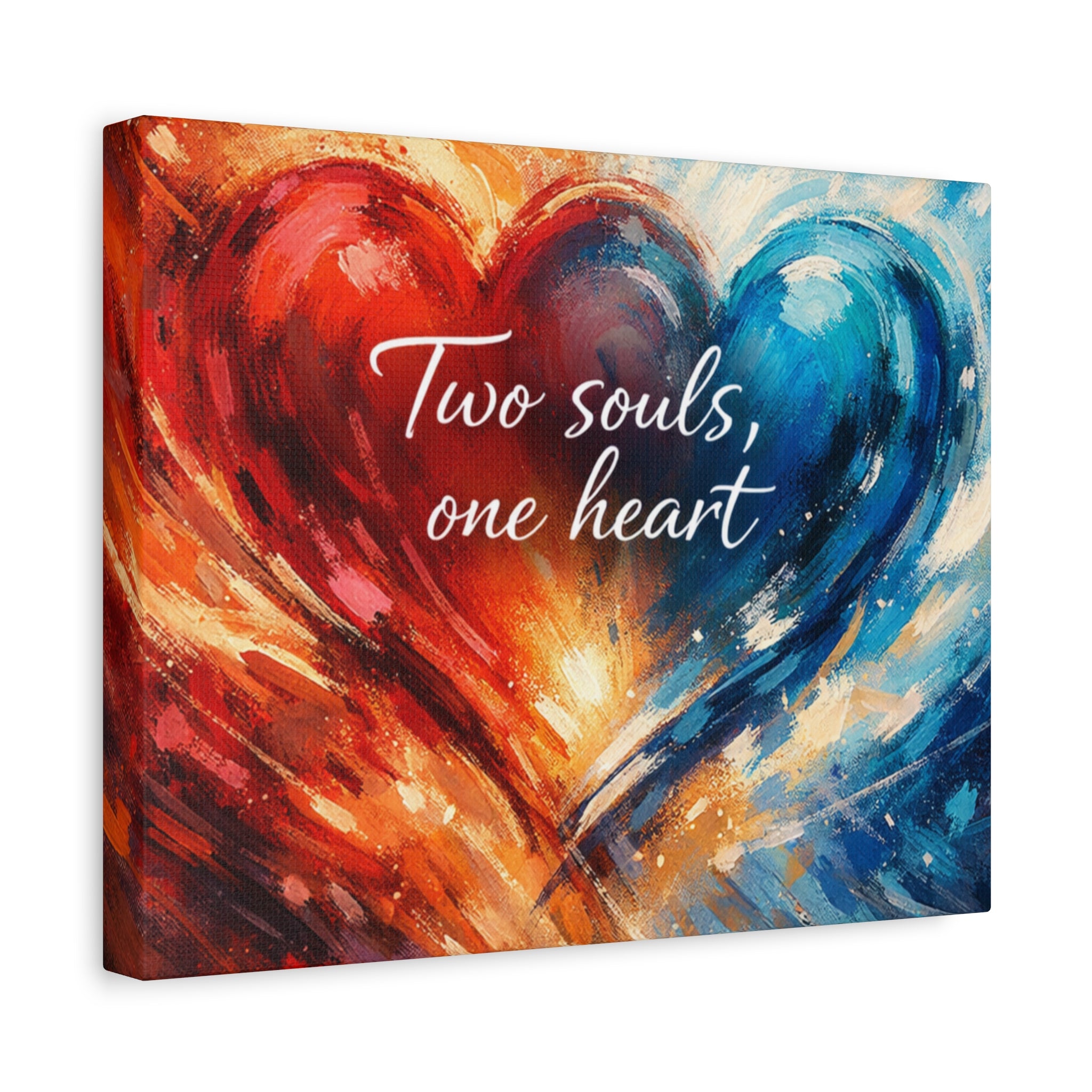 Two Souls One Heart Intertwined Heart Matte Canvas
