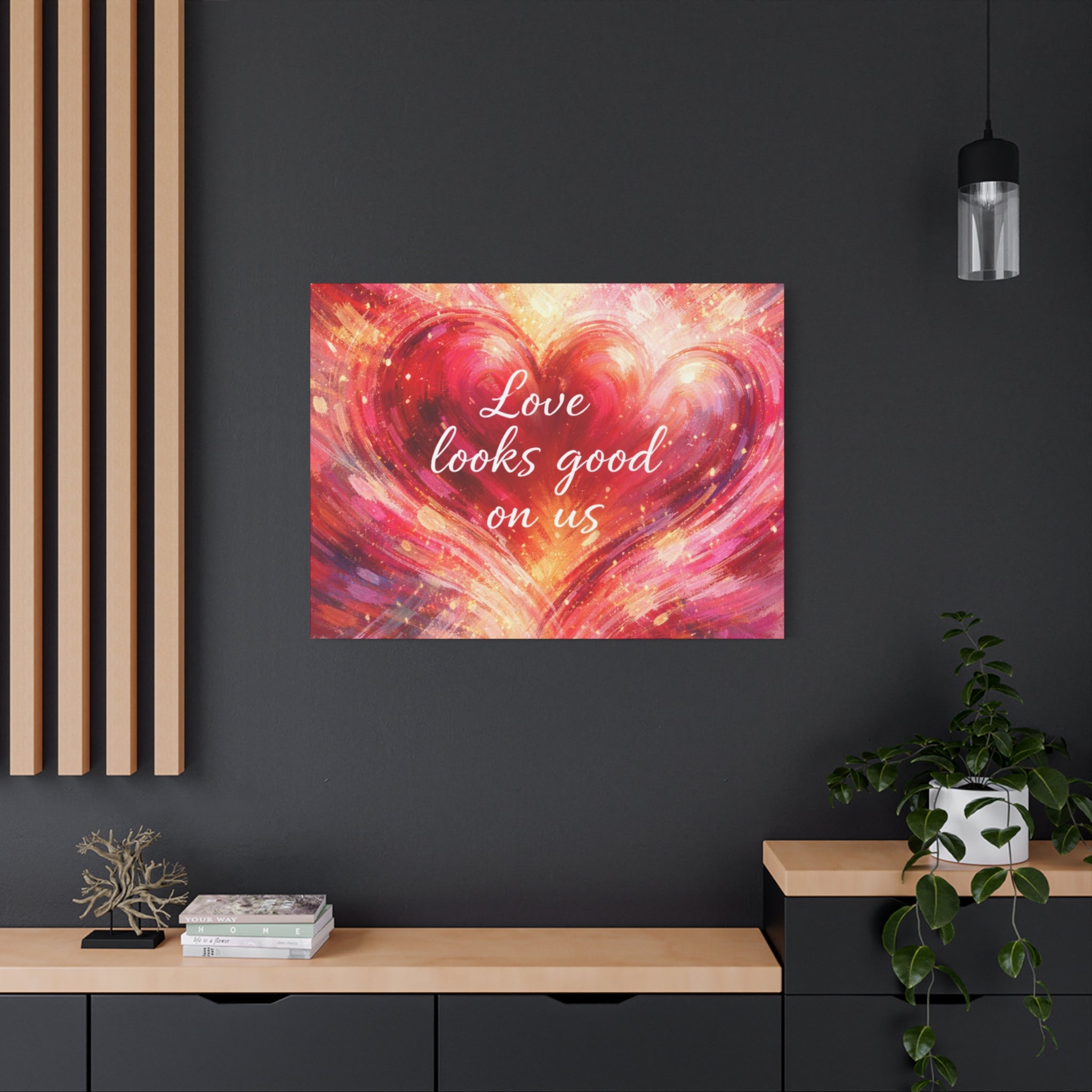 Love Looks Good On Us Matte Canvas Wall Art