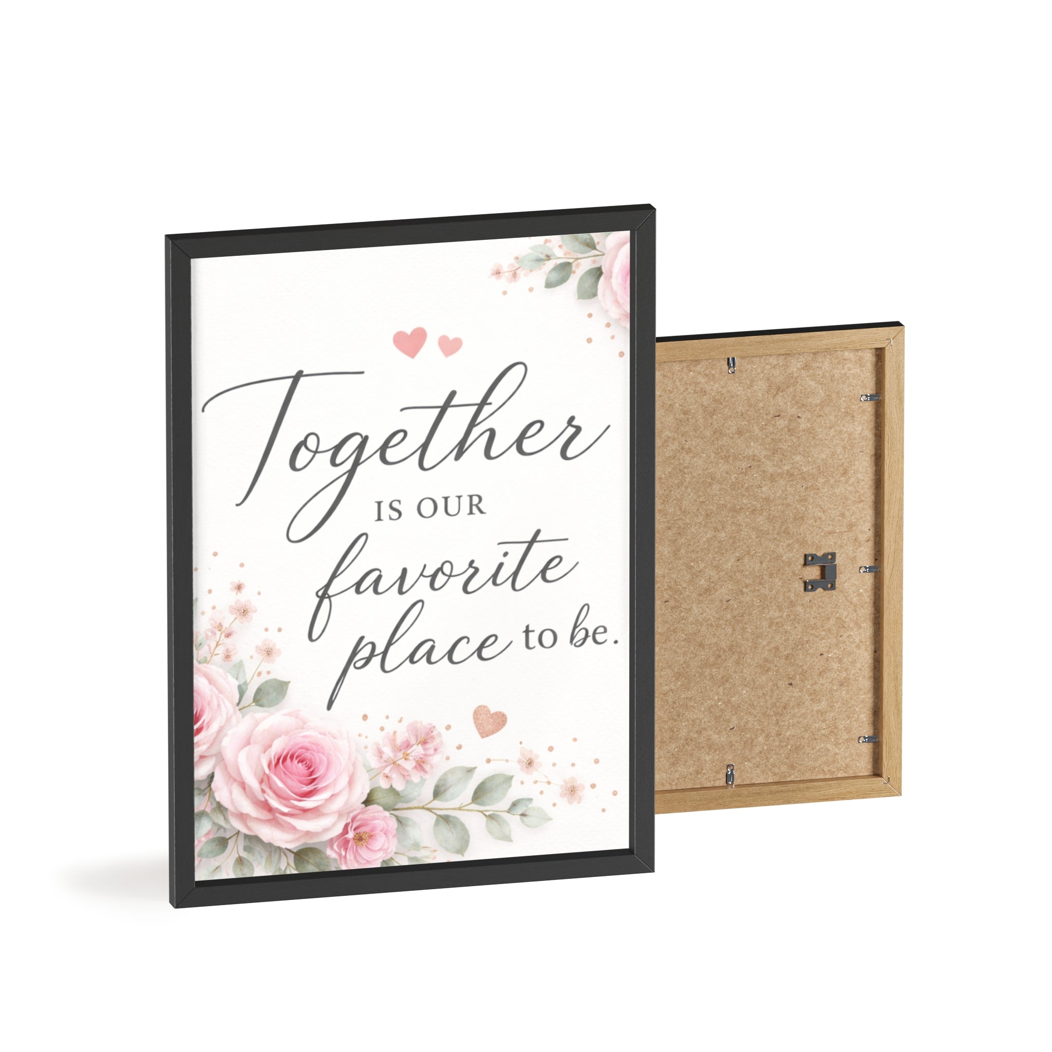Together Is Our Favorite Place To Be Framed Floral Wall Art