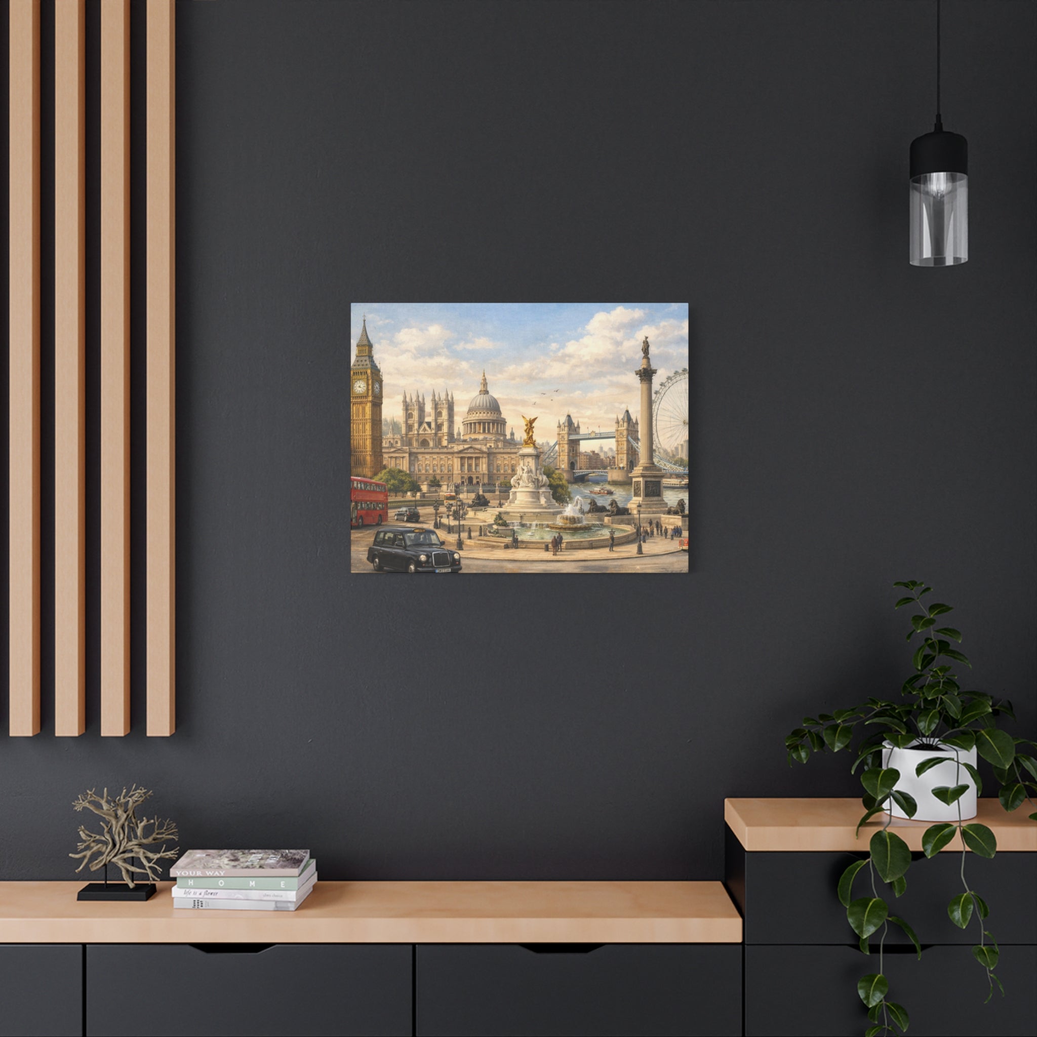 London Cityscape Matte Canvas Print Wall Art