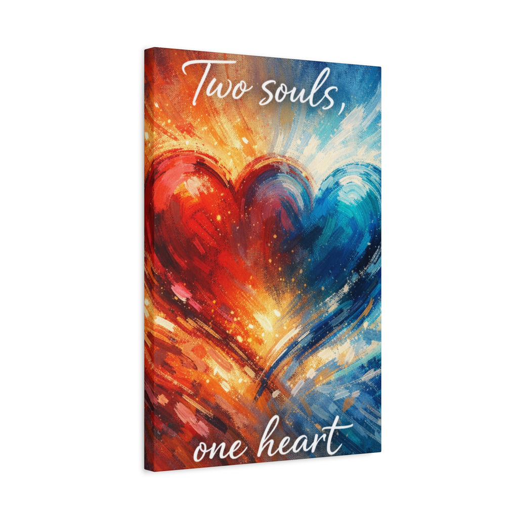 Two Souls One Heart Abstract Heart Canvas