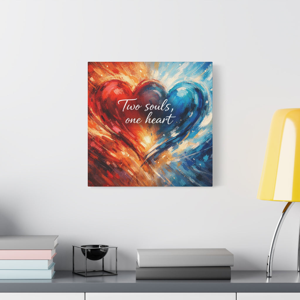 Two Souls One Heart Intertwined Heart Matte Canvas