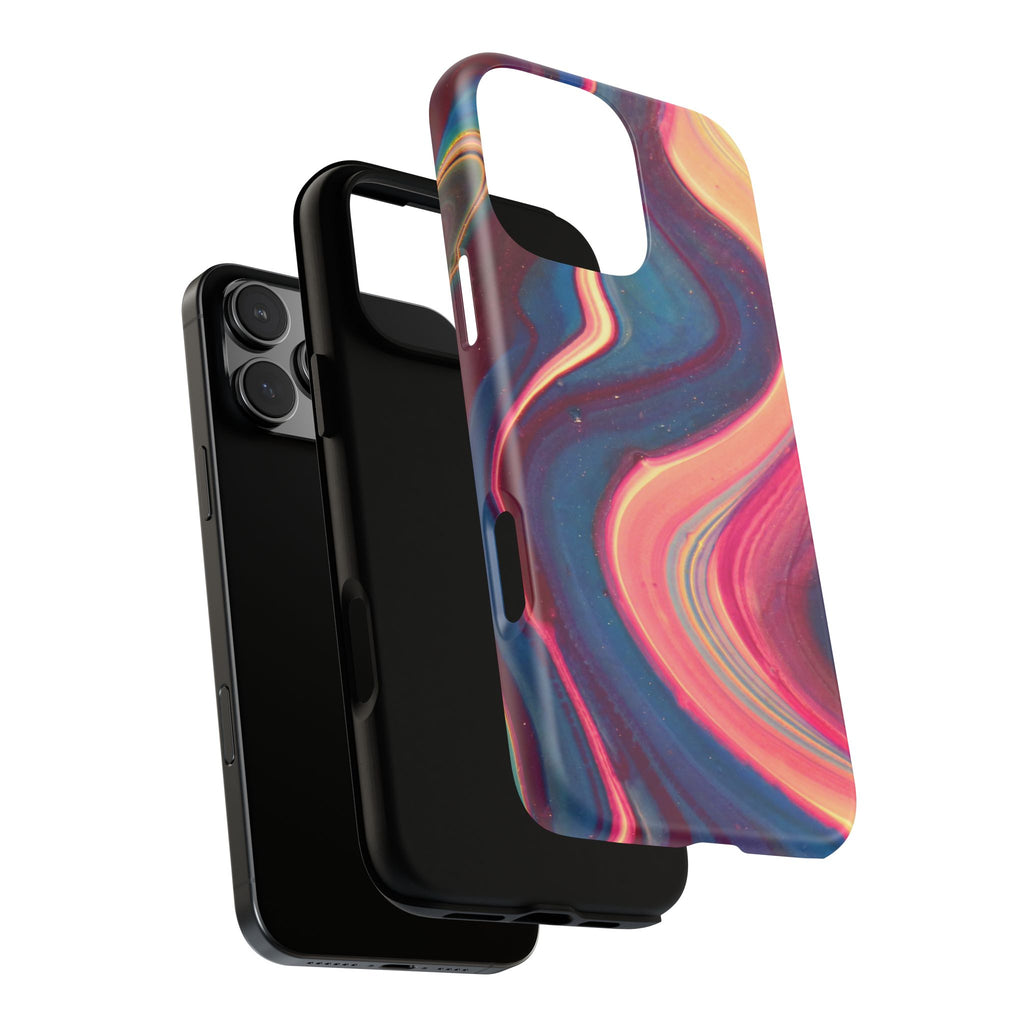 Colorful Wavy Marble Swirl Protective Phone Case