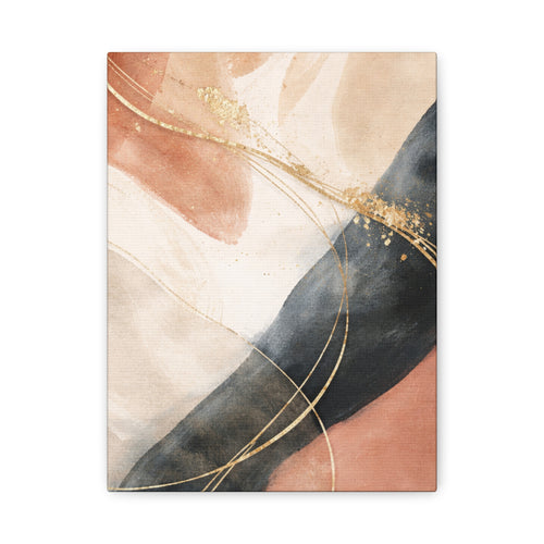 Abstract Blush & Gold Matte Canvas Print