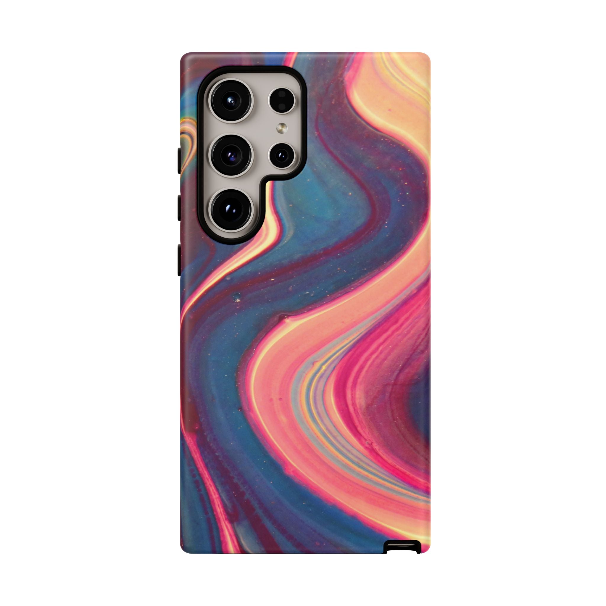 Colorful Wavy Marble Swirl Protective Phone Case