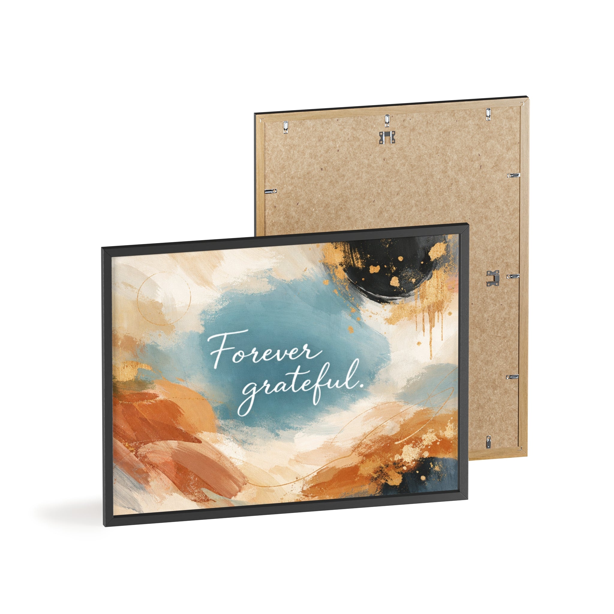 Forever Grateful Framed Poster Abstract Watercolor Wall Art