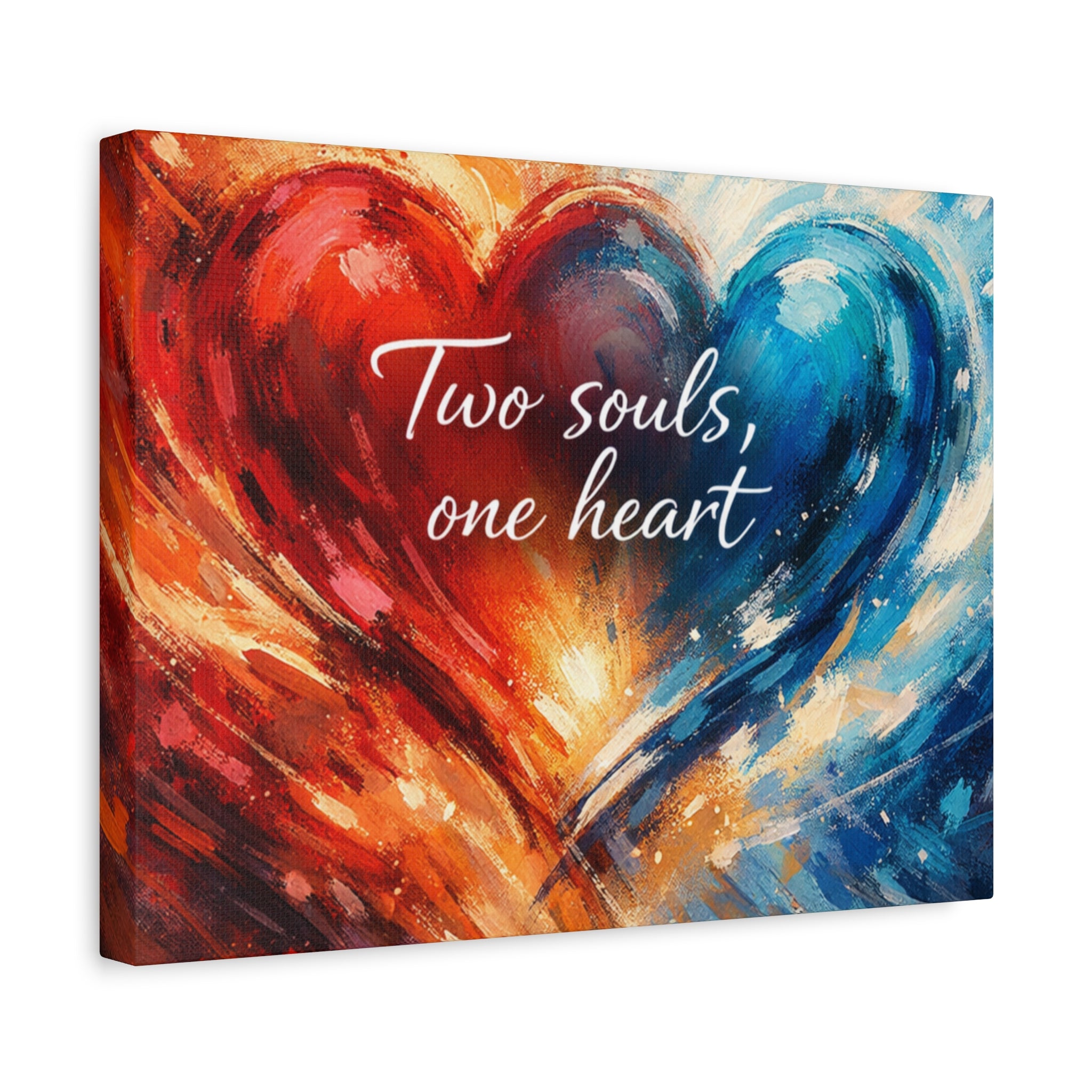 Two Souls One Heart Intertwined Heart Matte Canvas