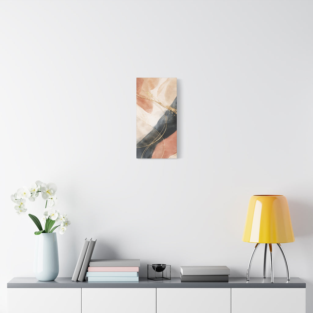 Abstract Blush & Gold Matte Canvas Print