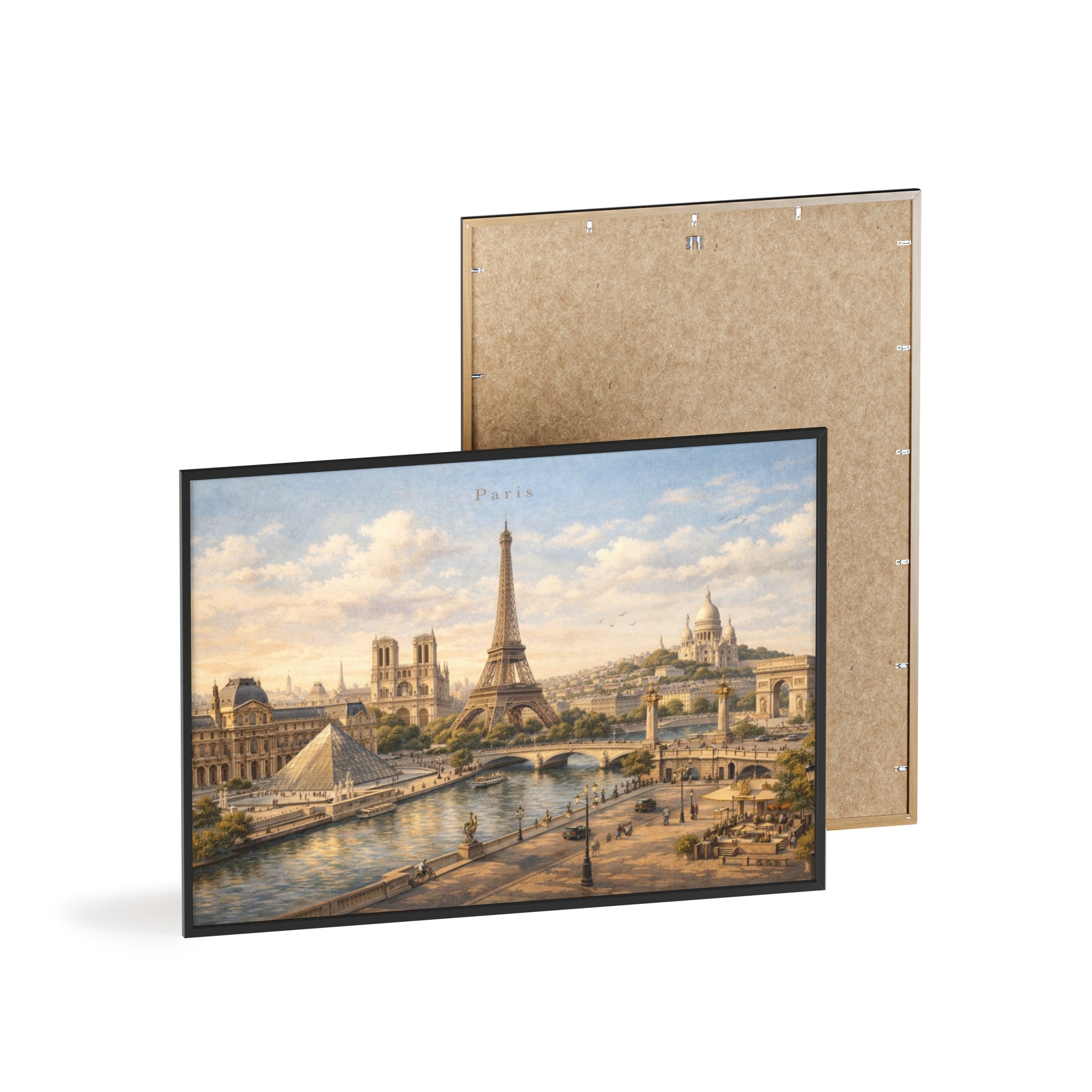 Paris Eiffel Tower Wood Framed Poster