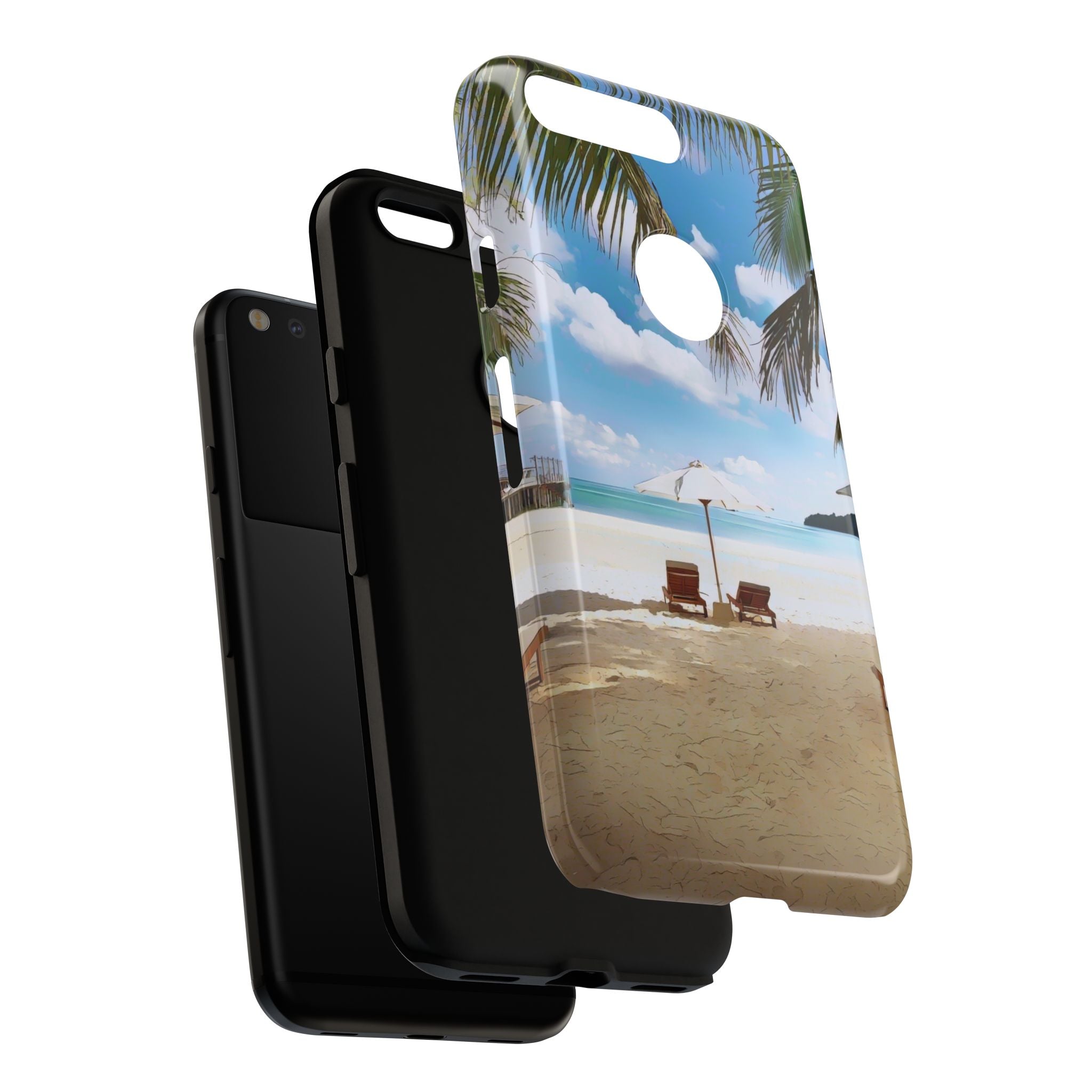Beach Paradise Tropical Palm Beach Scene Tough Phone Case