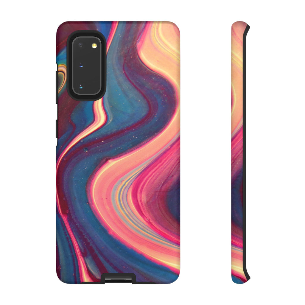 Colorful Wavy Marble Swirl Protective Phone Case