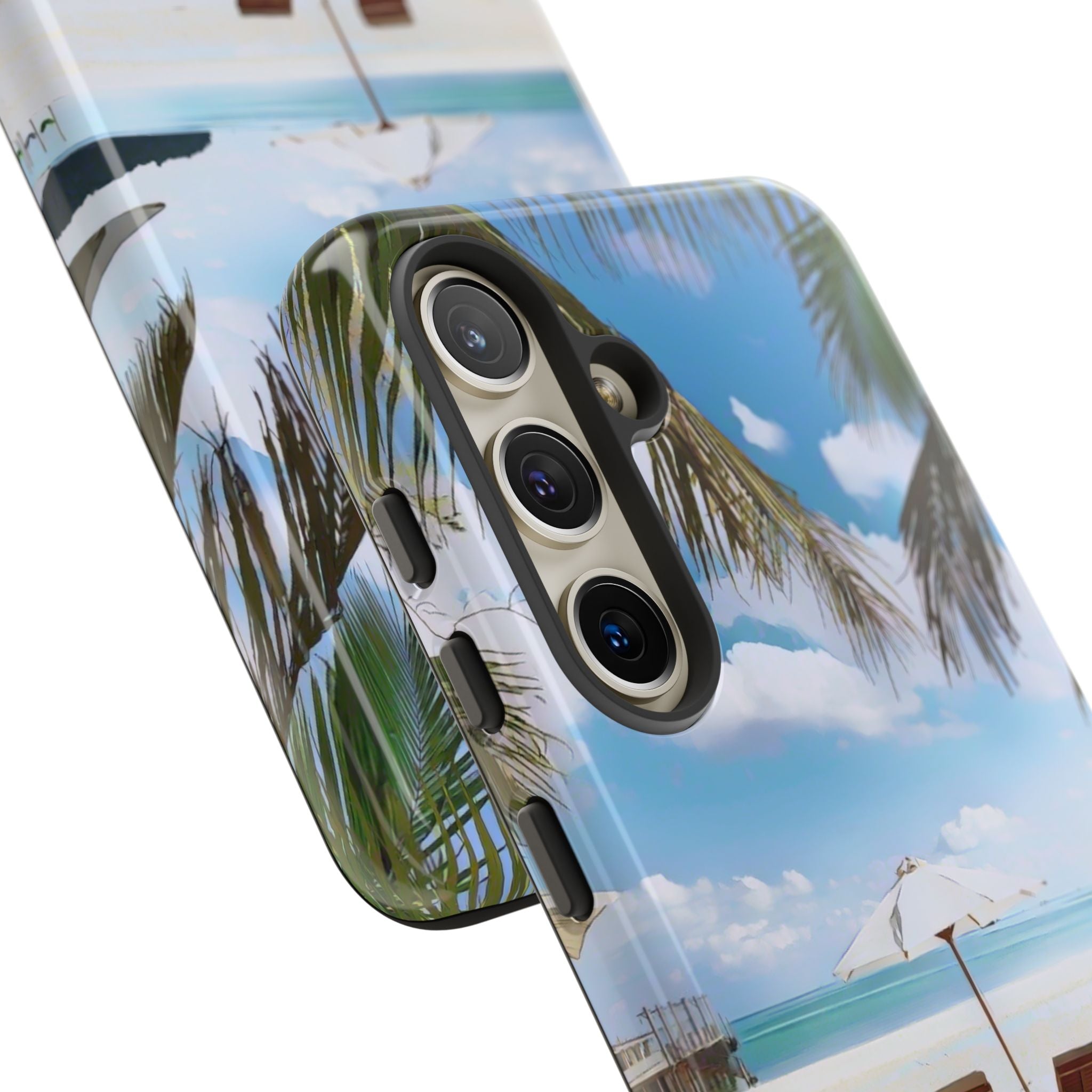 Beach Paradise Tropical Palm Beach Scene Tough Phone Case