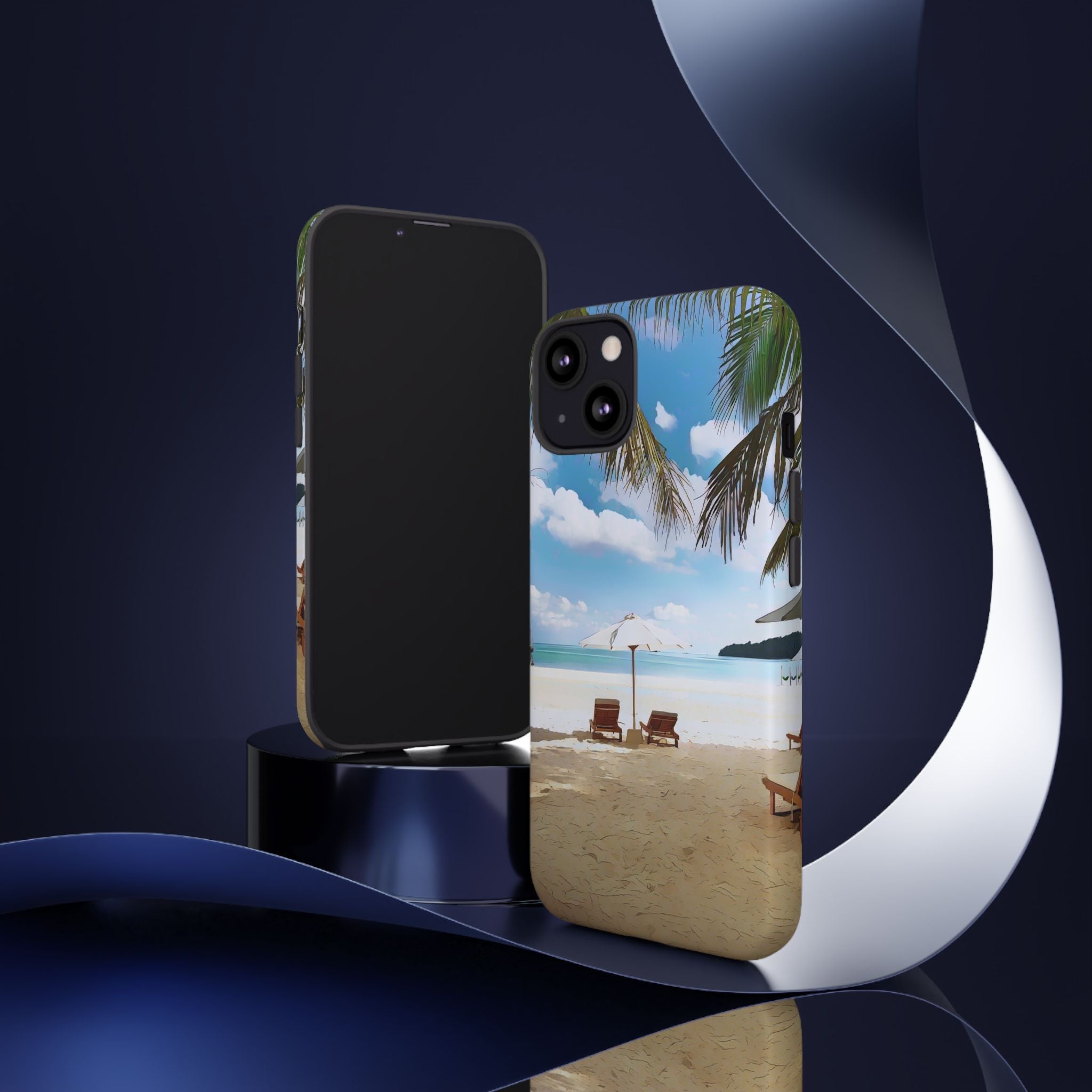 Beach Paradise Tropical Palm Beach Scene Tough Phone Case