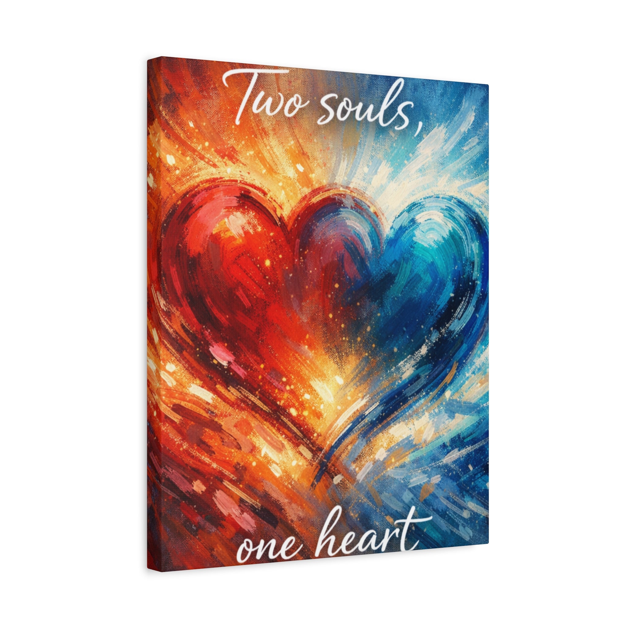 Two Souls One Heart Abstract Heart Canvas