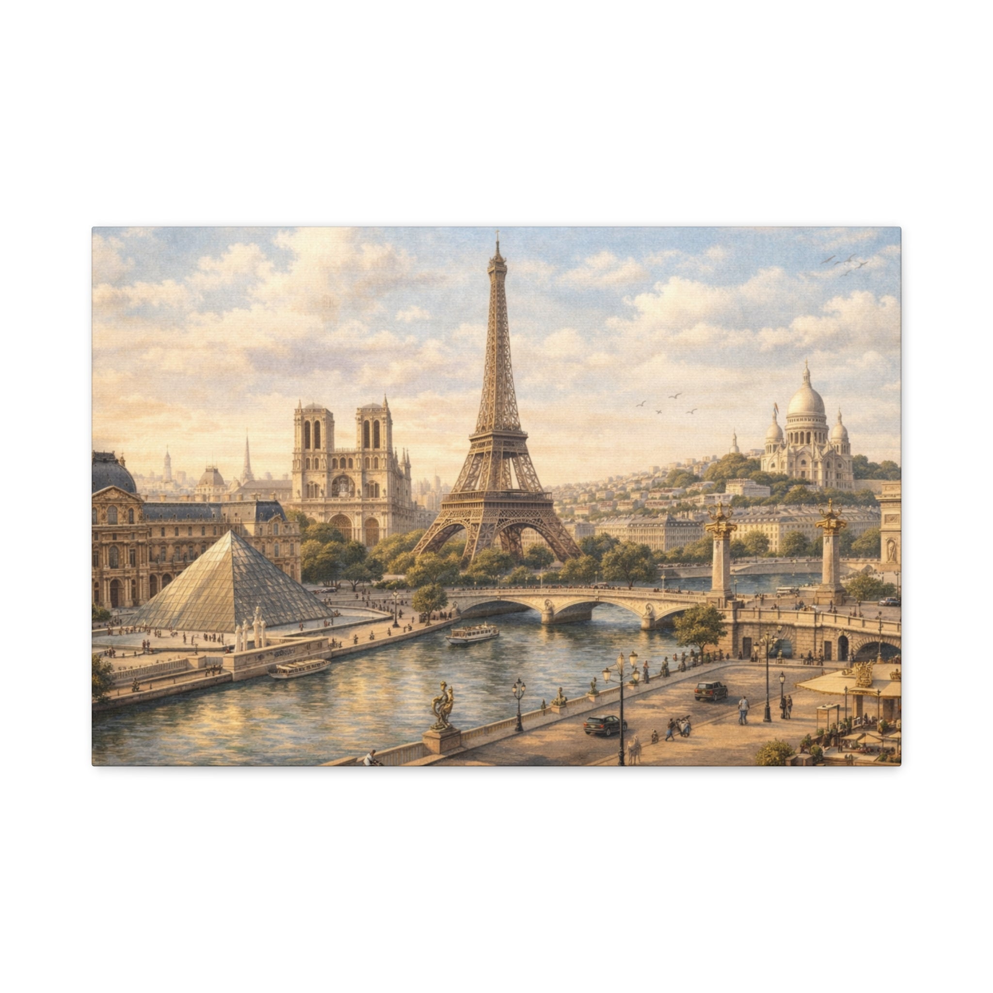 Paris Skyline Matte Canvas Wall Art