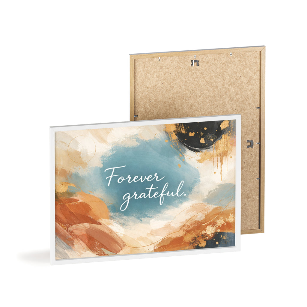 Forever Grateful Framed Poster Abstract Watercolor Wall Art
