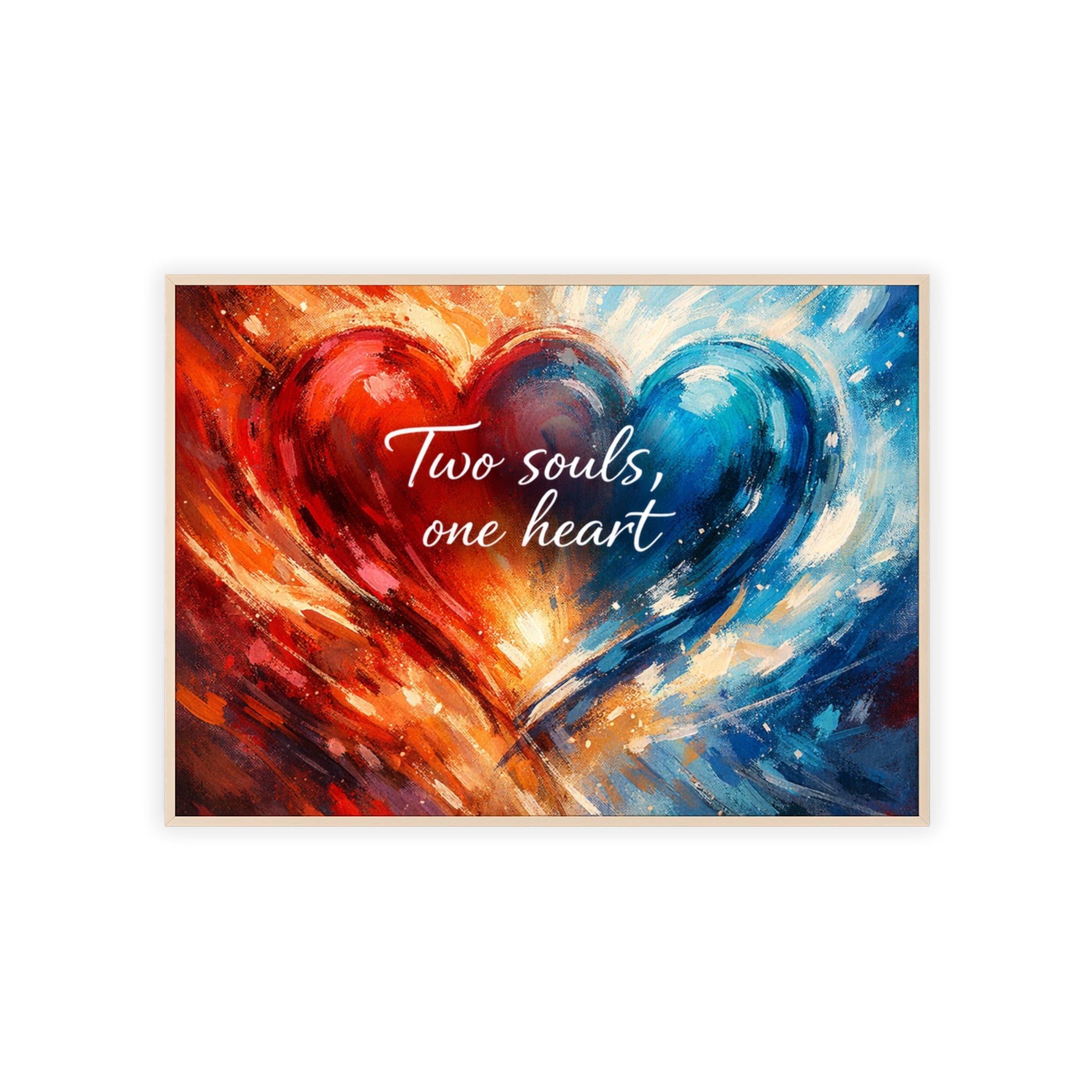 Two Souls One Heart Intertwined Heart Framed Painting