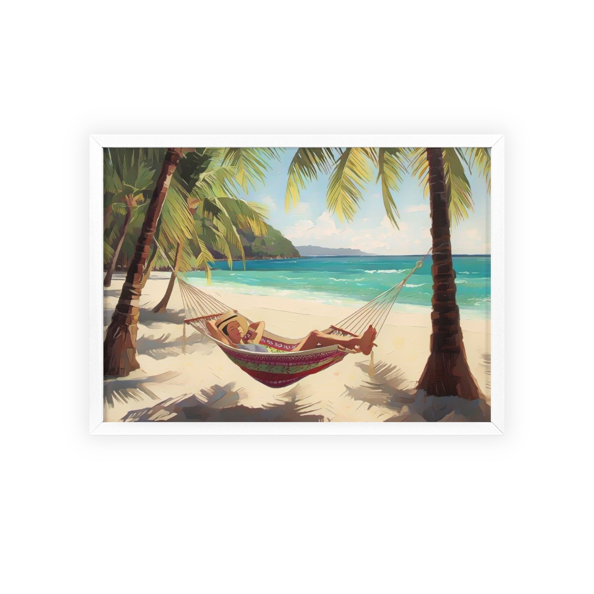 Tropical Beach Hammock Framed Poster