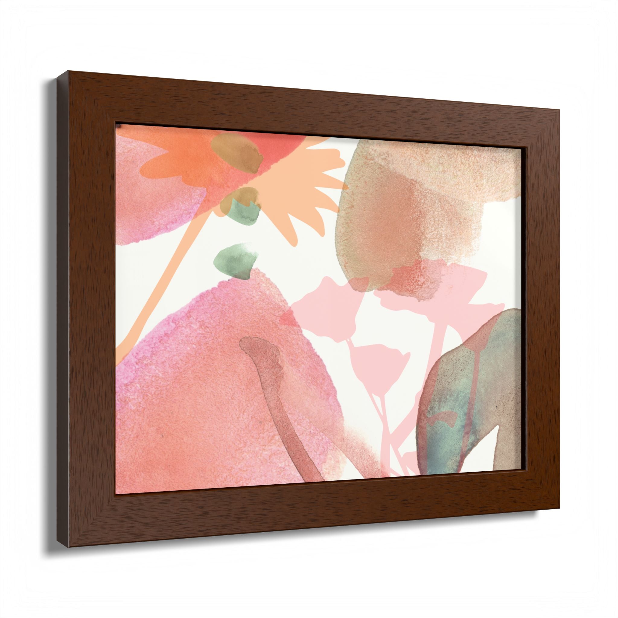 Multi-Color Abstract & Floral Design Framed Poster