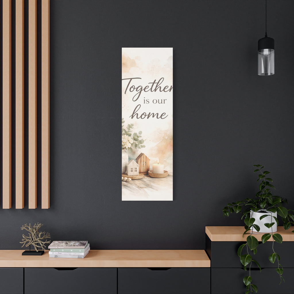 Together Is Our Home Floral Inspirational Decor Canvas Wall Art