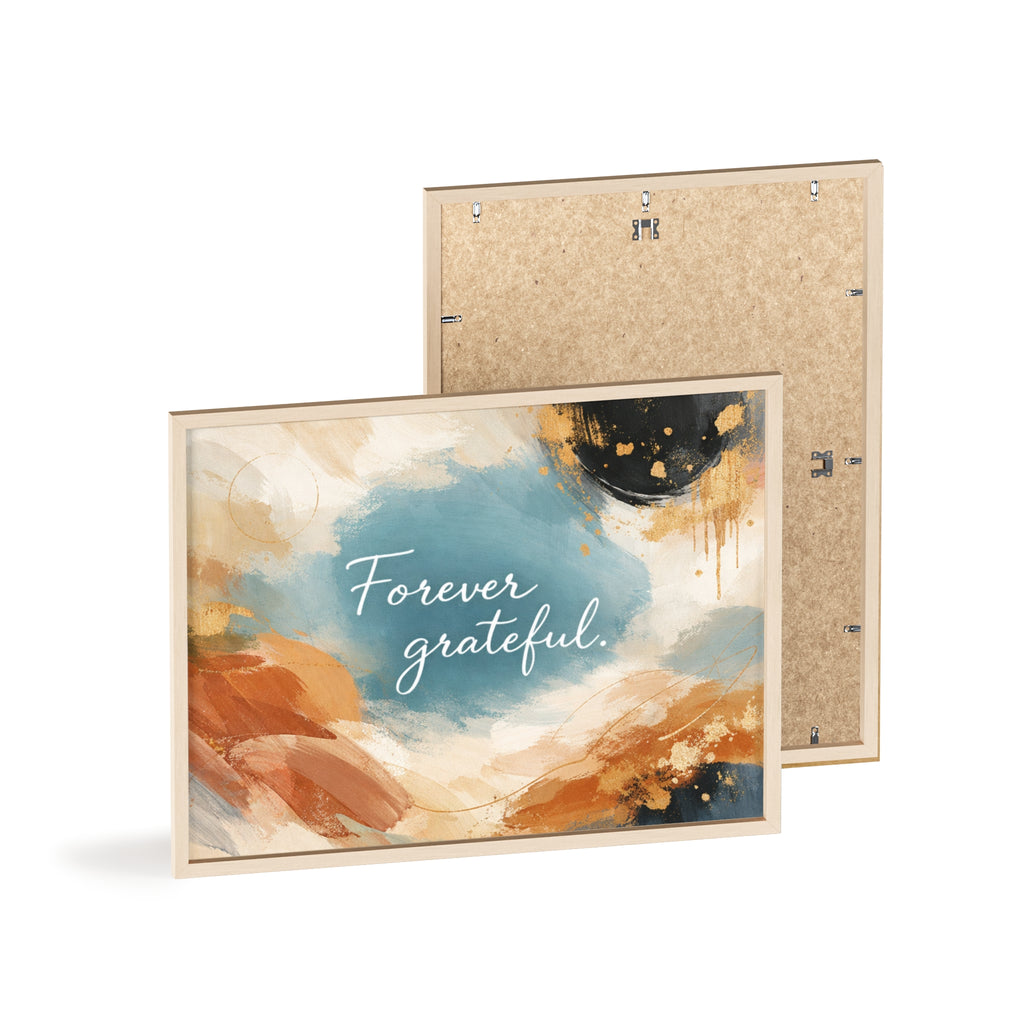 Forever Grateful Framed Poster Abstract Watercolor Wall Art