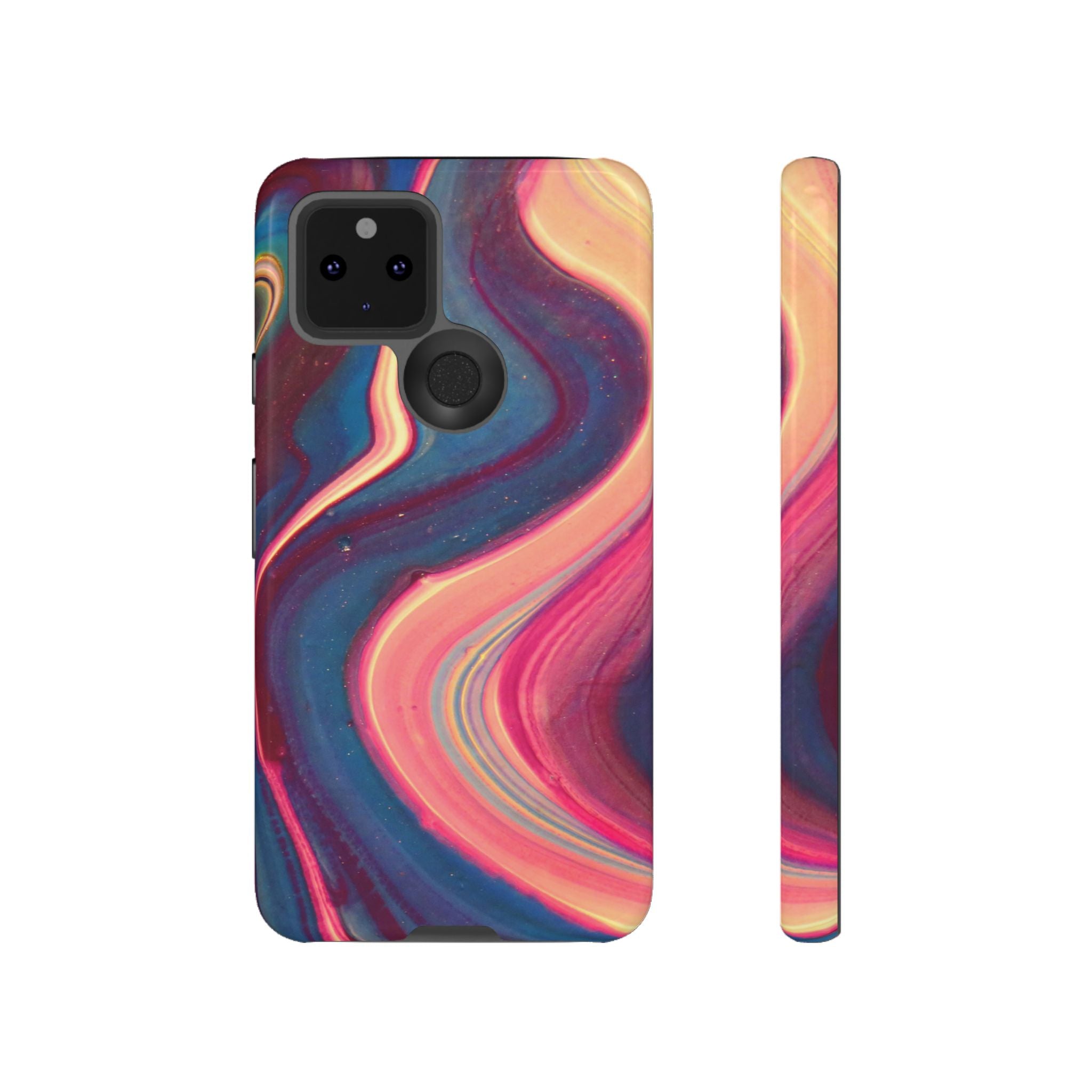 Colorful Wavy Marble Swirl Protective Phone Case