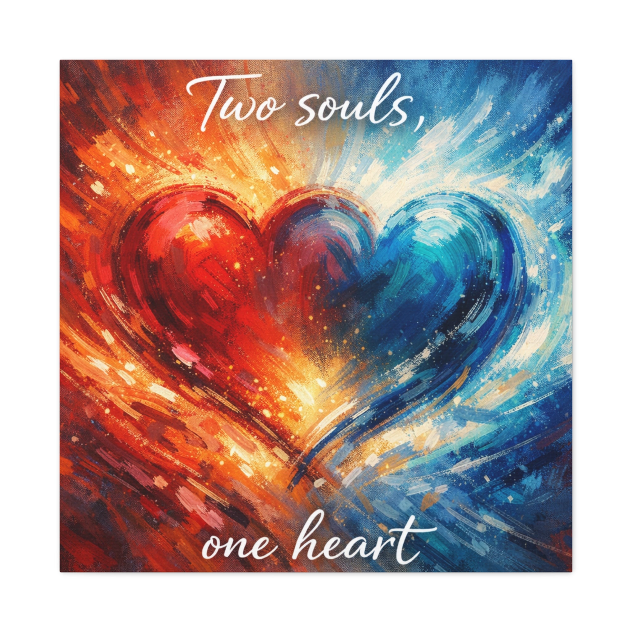 Two Souls One Heart Abstract Heart Canvas