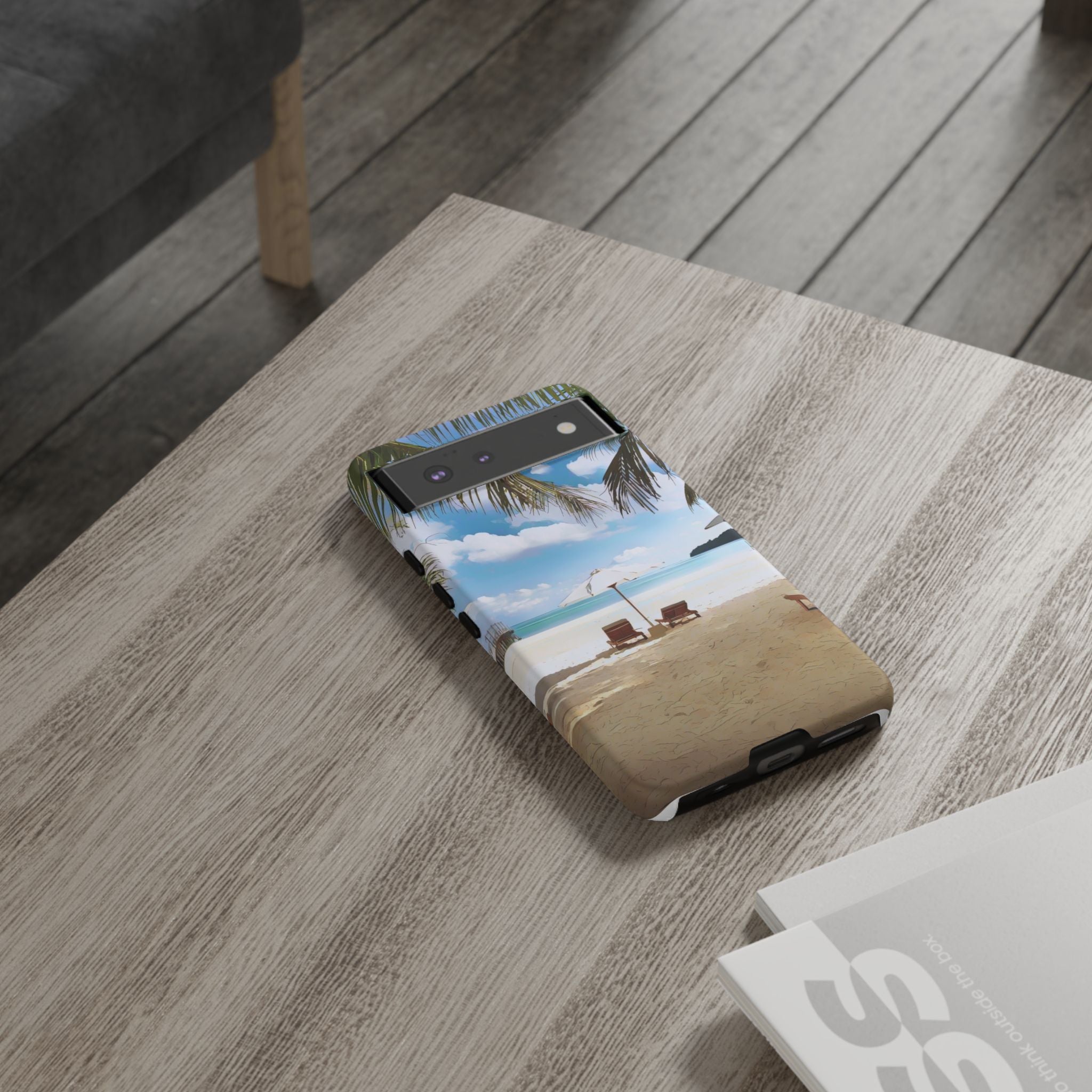 Beach Paradise Tropical Palm Beach Scene Tough Phone Case