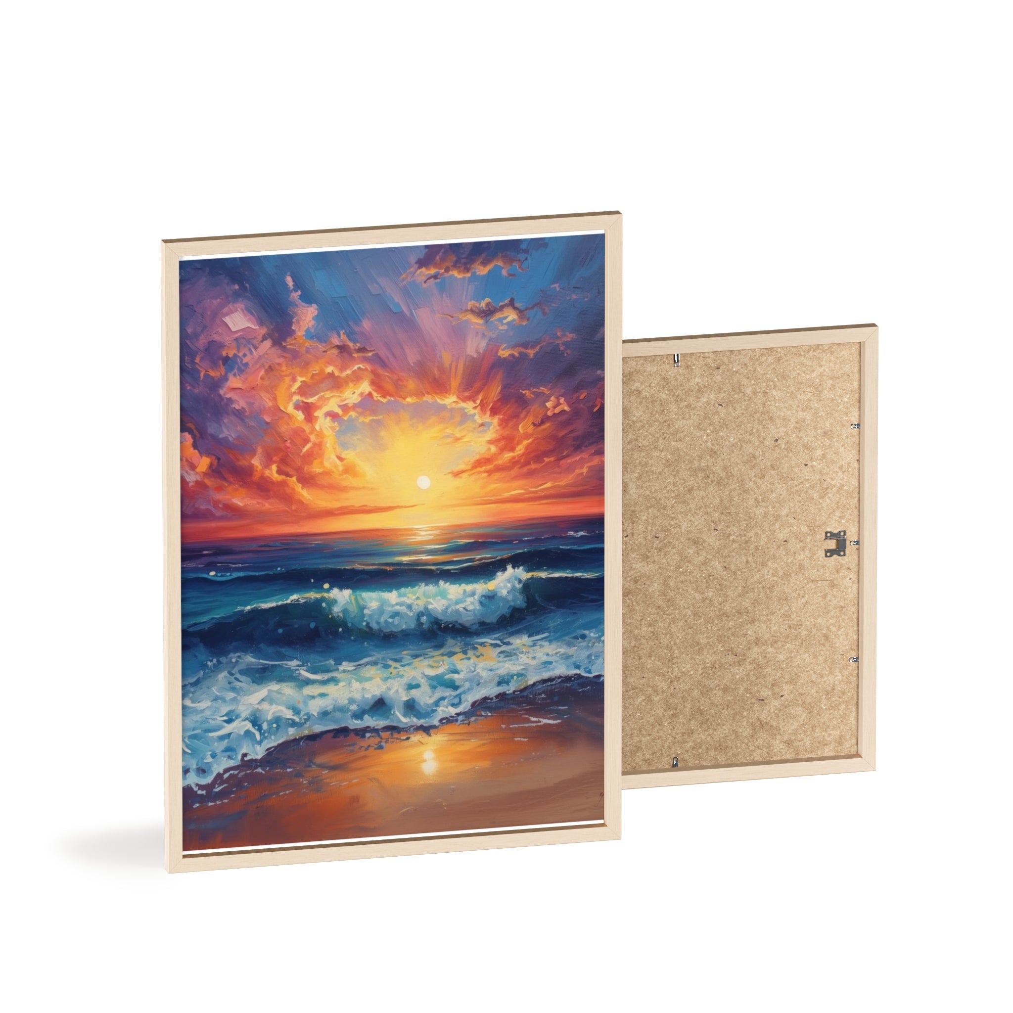 Sunset Ocean Vibrant Seascape Framed Poster