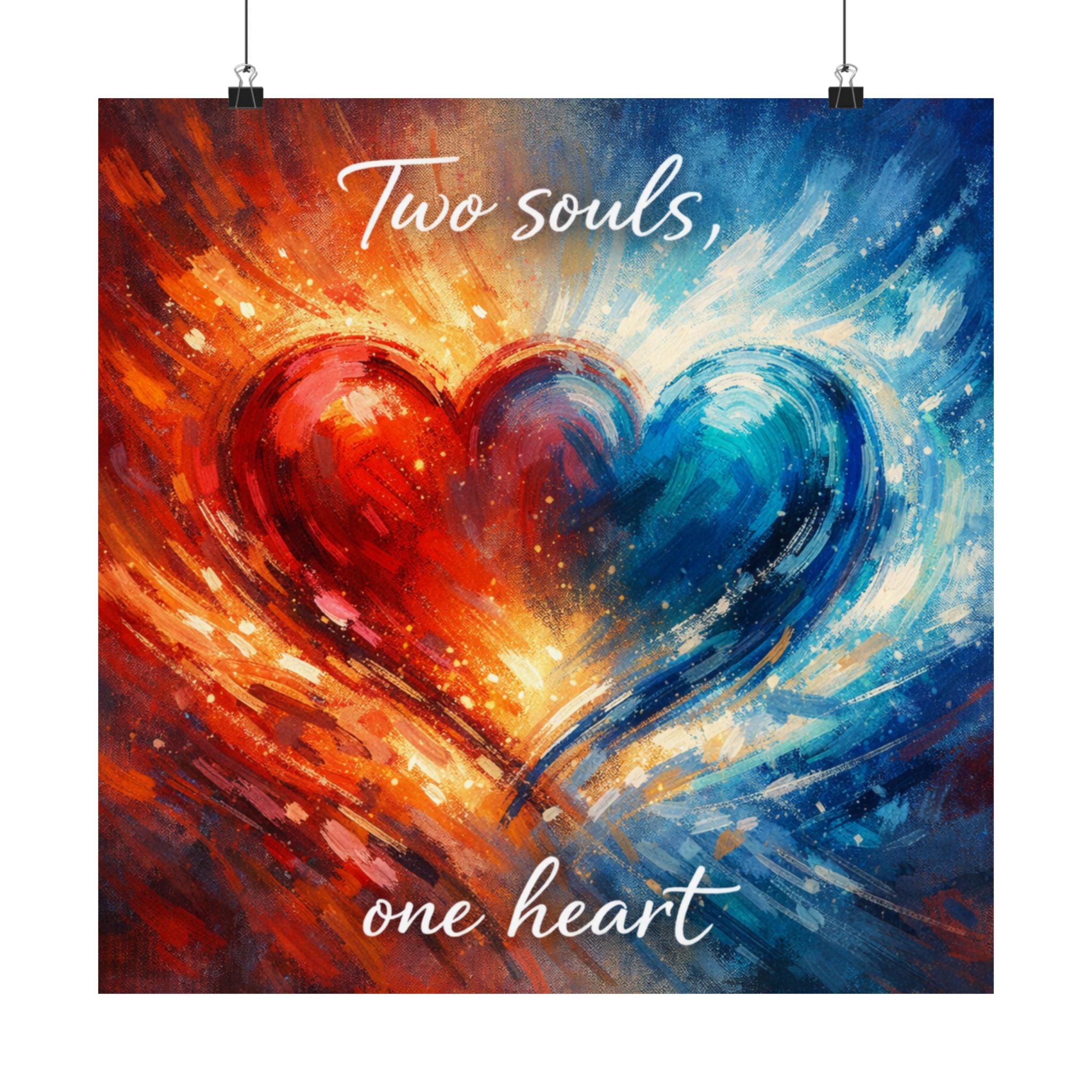 Two Souls One Heart Romantic Matte Poster