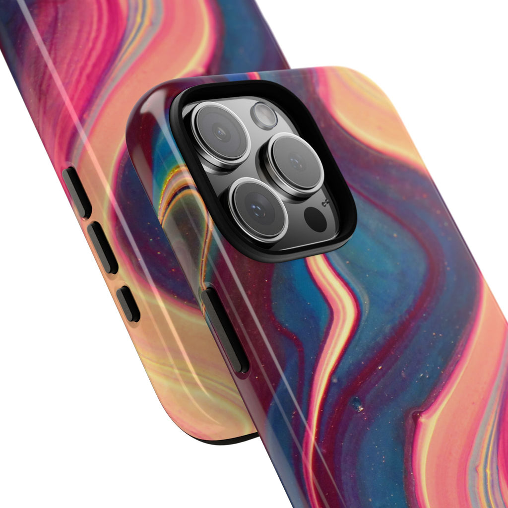 Colorful Wavy Marble Swirl Protective Phone Case