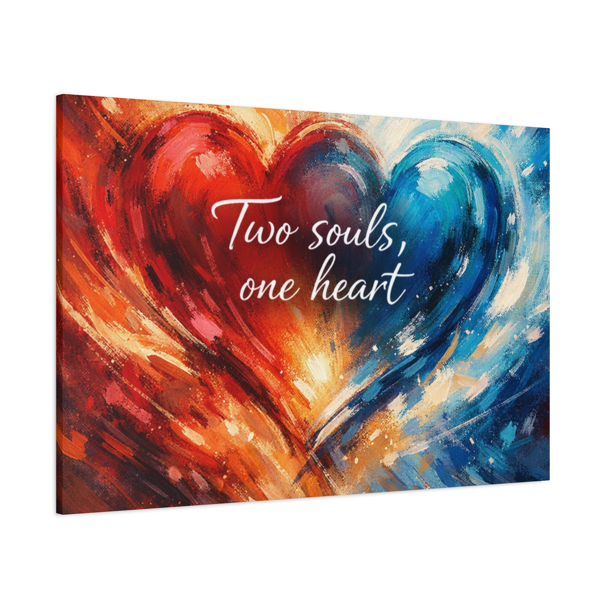 Two Souls One Heart Intertwined Heart Matte Canvas