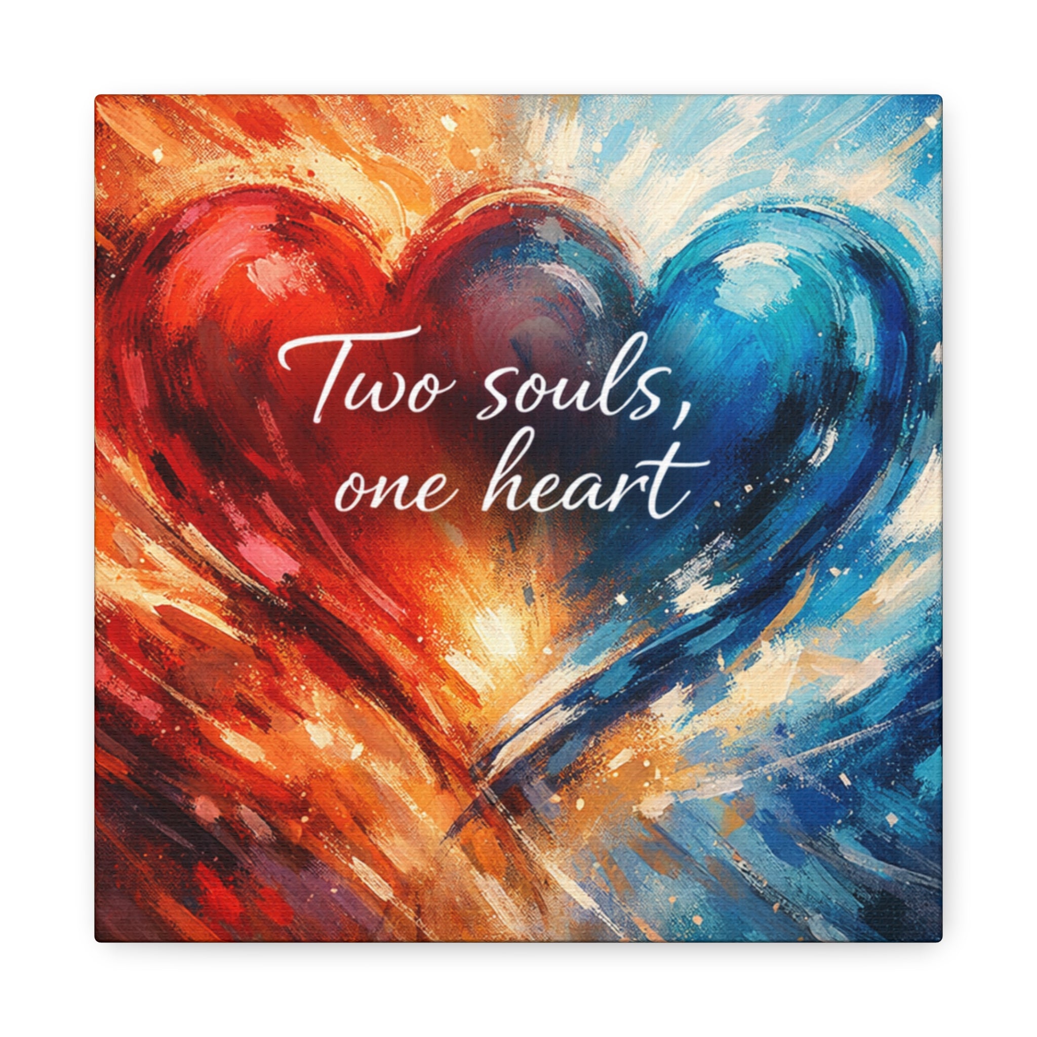 Two Souls One Heart Intertwined Heart Matte Canvas