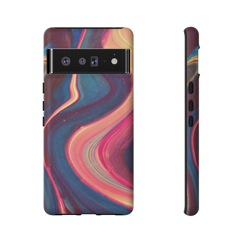 Colorful Wavy Marble Swirl Protective Phone Case