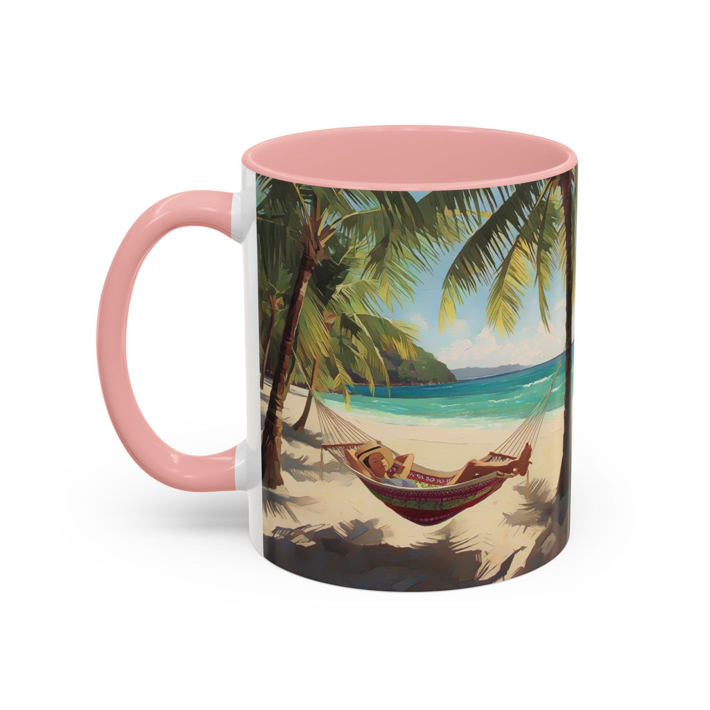 Tropical Beach Palm Trees & Hammock Coffee Mug
