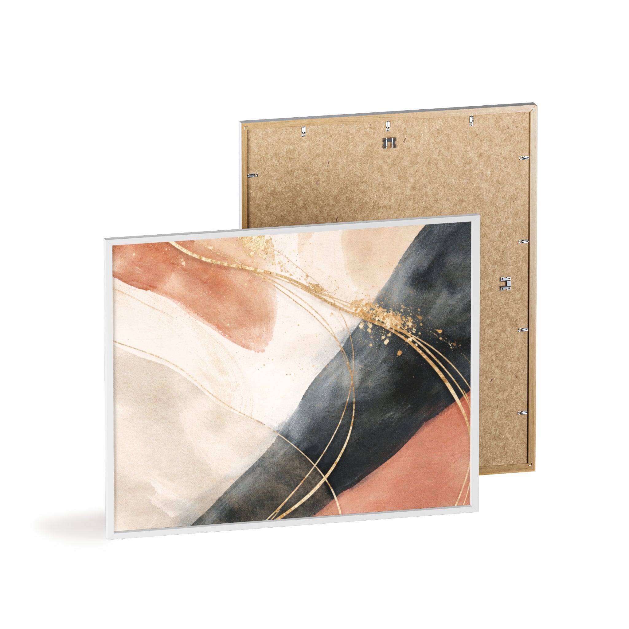 Abstract Gold Arc Framed Poster Modern Watercolor Wall Art