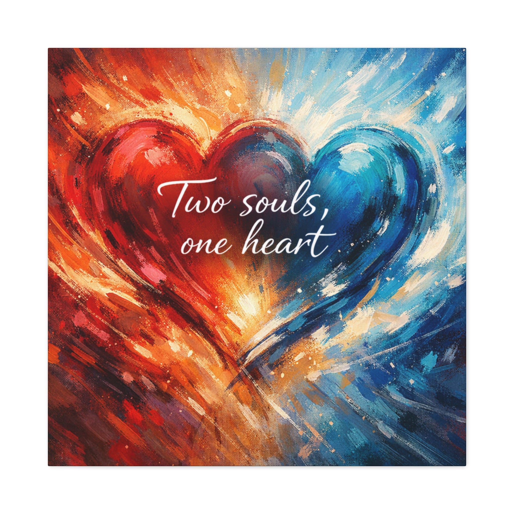 Two Souls One Heart Intertwined Heart Matte Canvas
