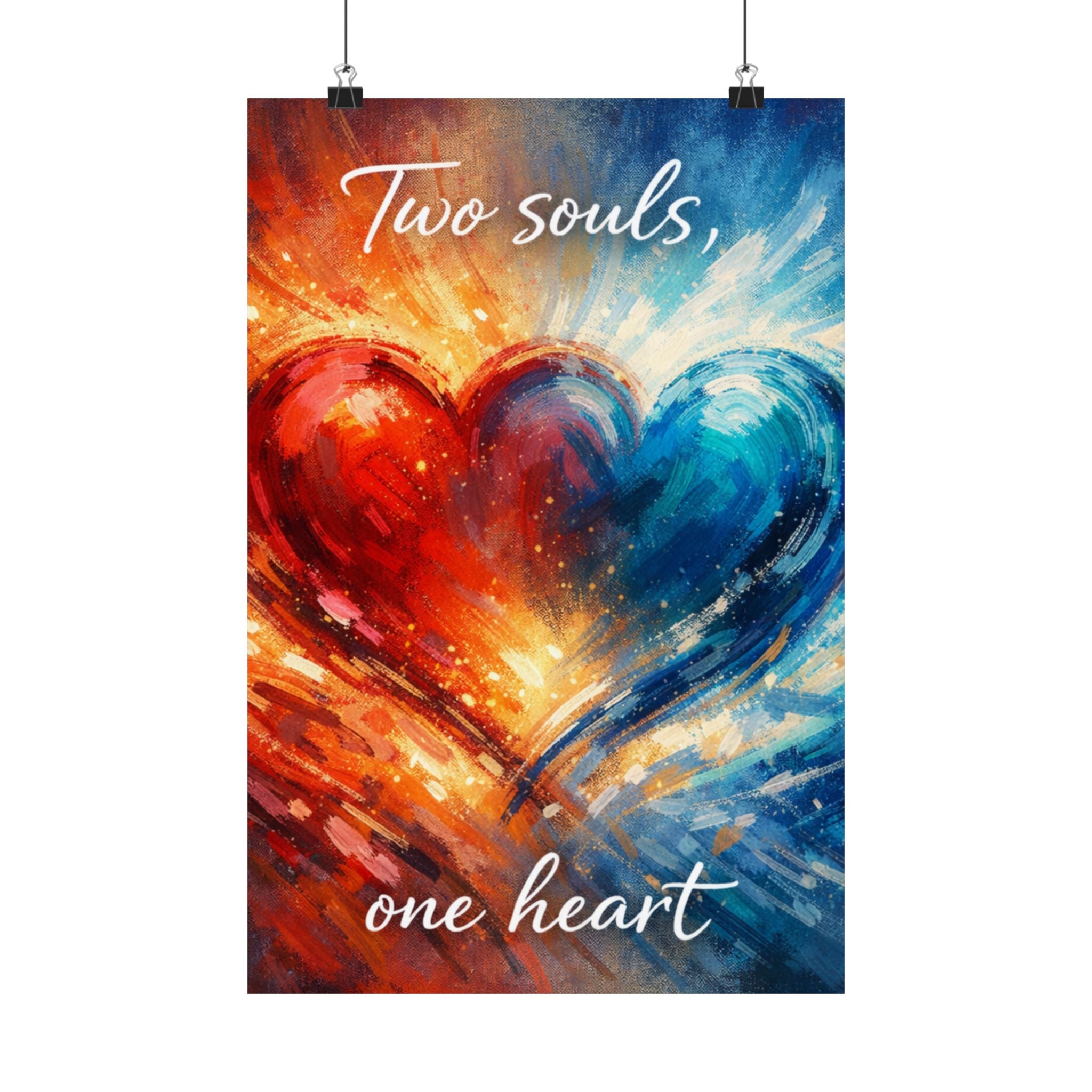 Two Souls One Heart Romantic Matte Poster