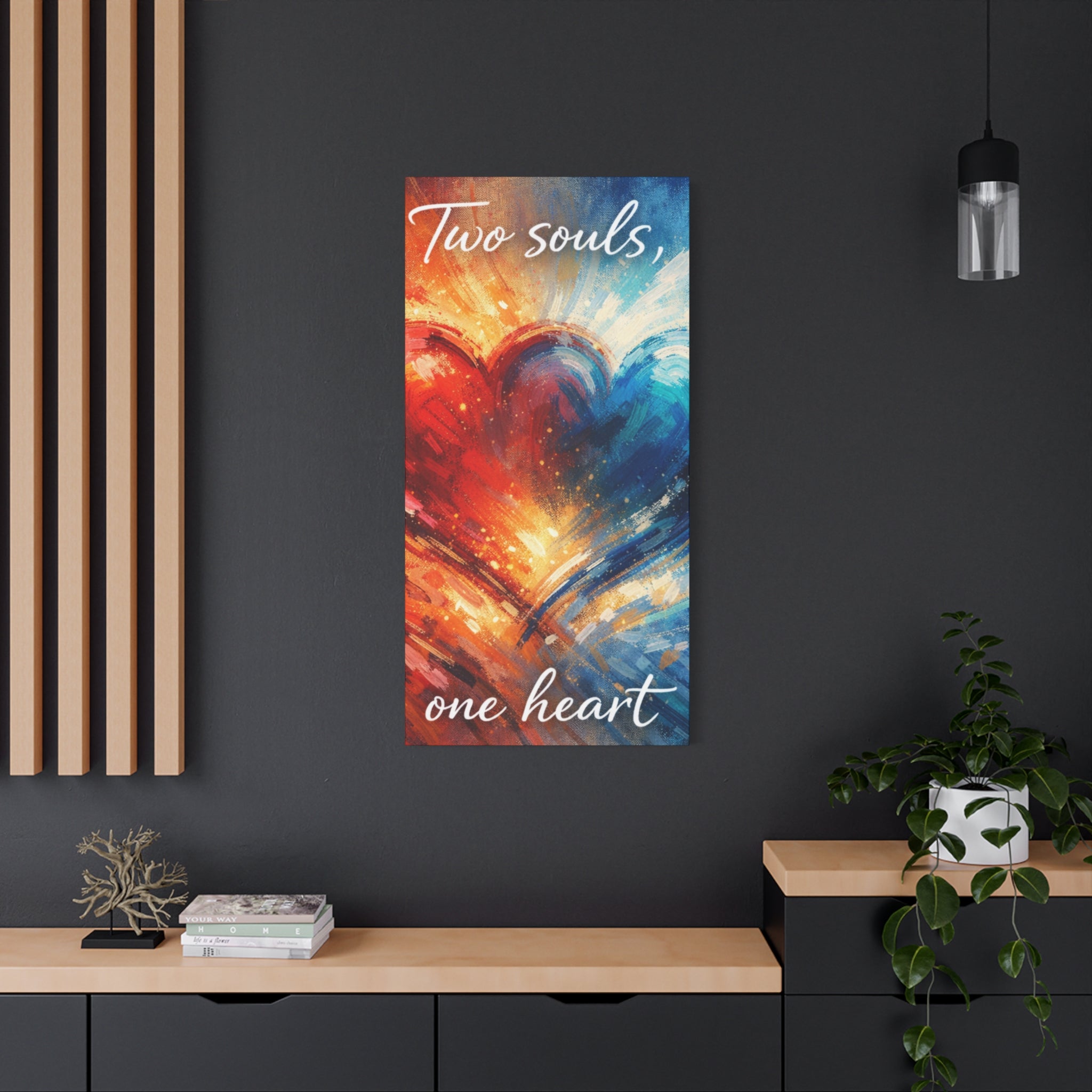 Two Souls One Heart Abstract Heart Canvas