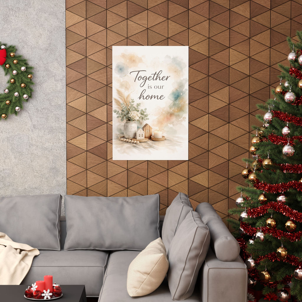Together Is Our Home Watercolor Matte Poster — Farmhouse Wall Art