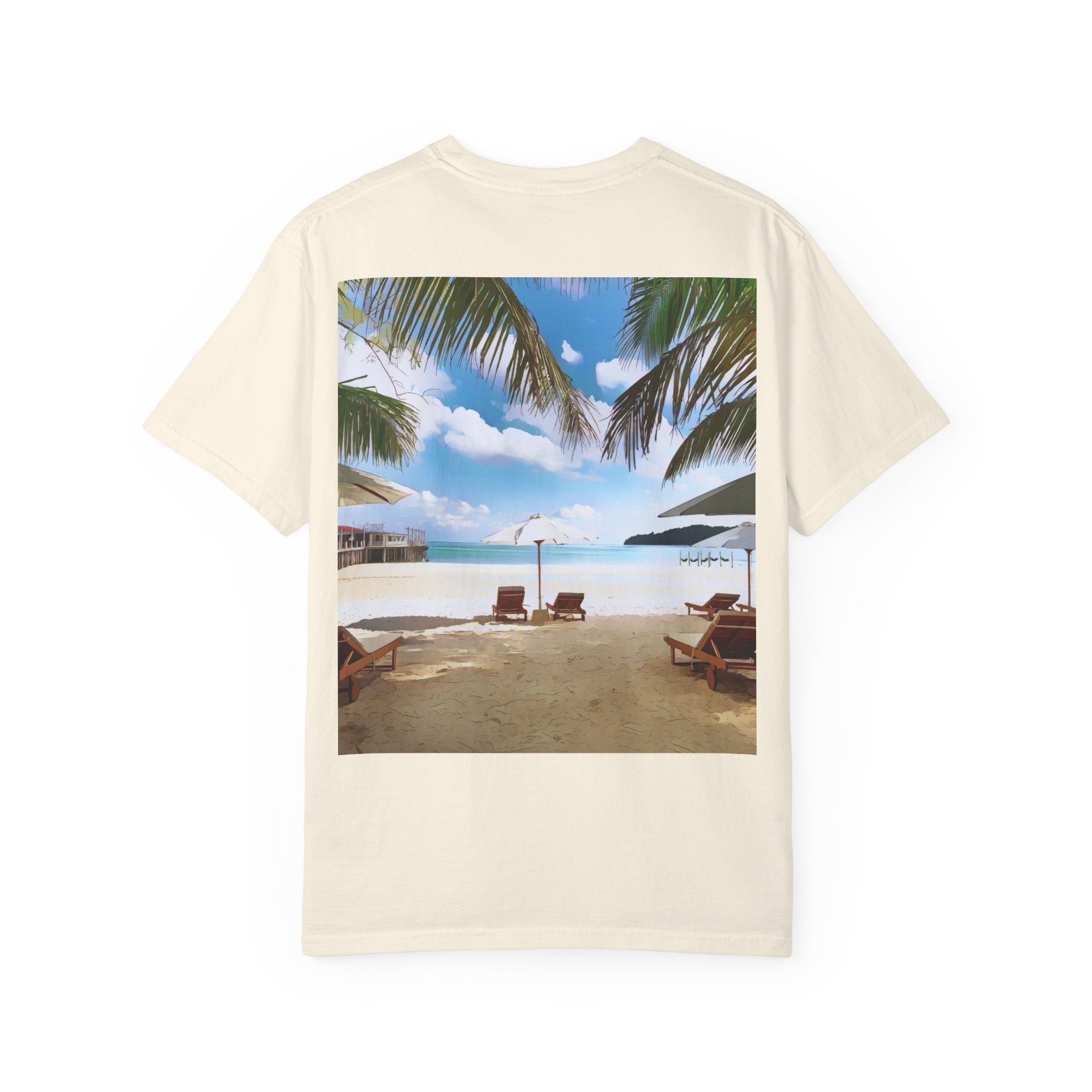 Don't Worry Be Happy Tropical Beach Graphic T-Shirt