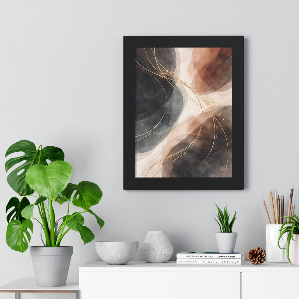 Abstract Earth Tones Framed Poster Modern Organic Wall Art Print