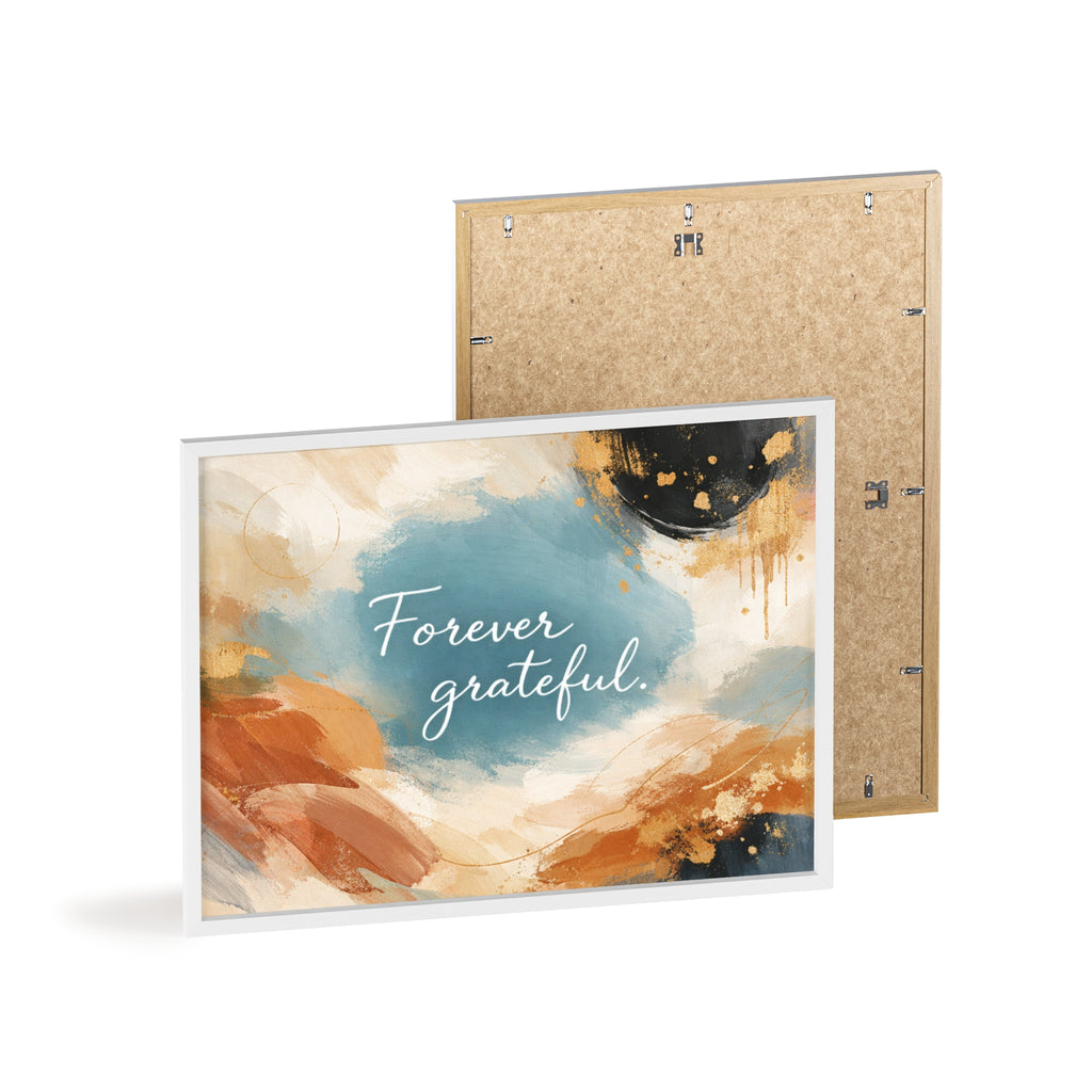 Forever Grateful Framed Poster Abstract Watercolor Wall Art