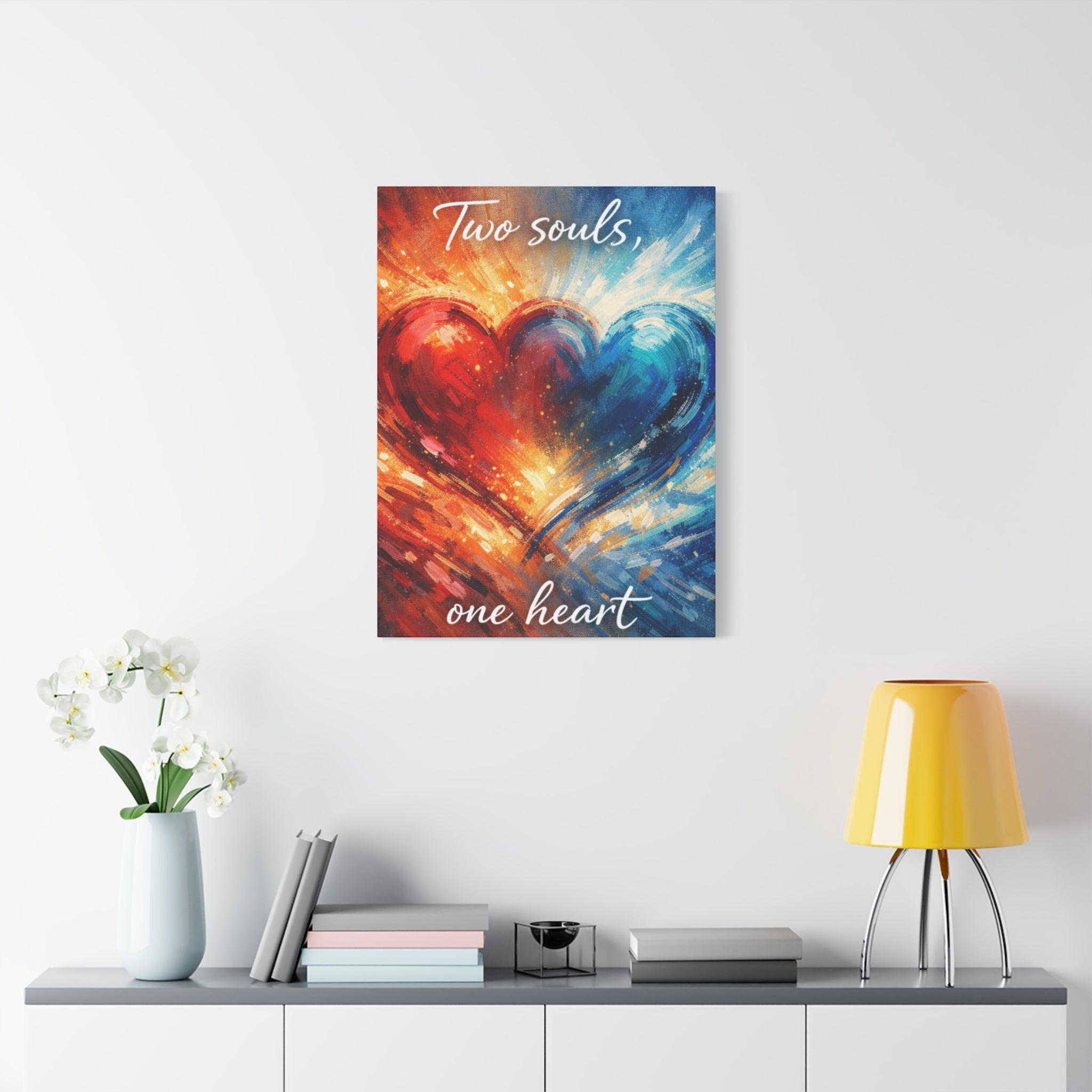 Two Souls One Heart Abstract Heart Canvas