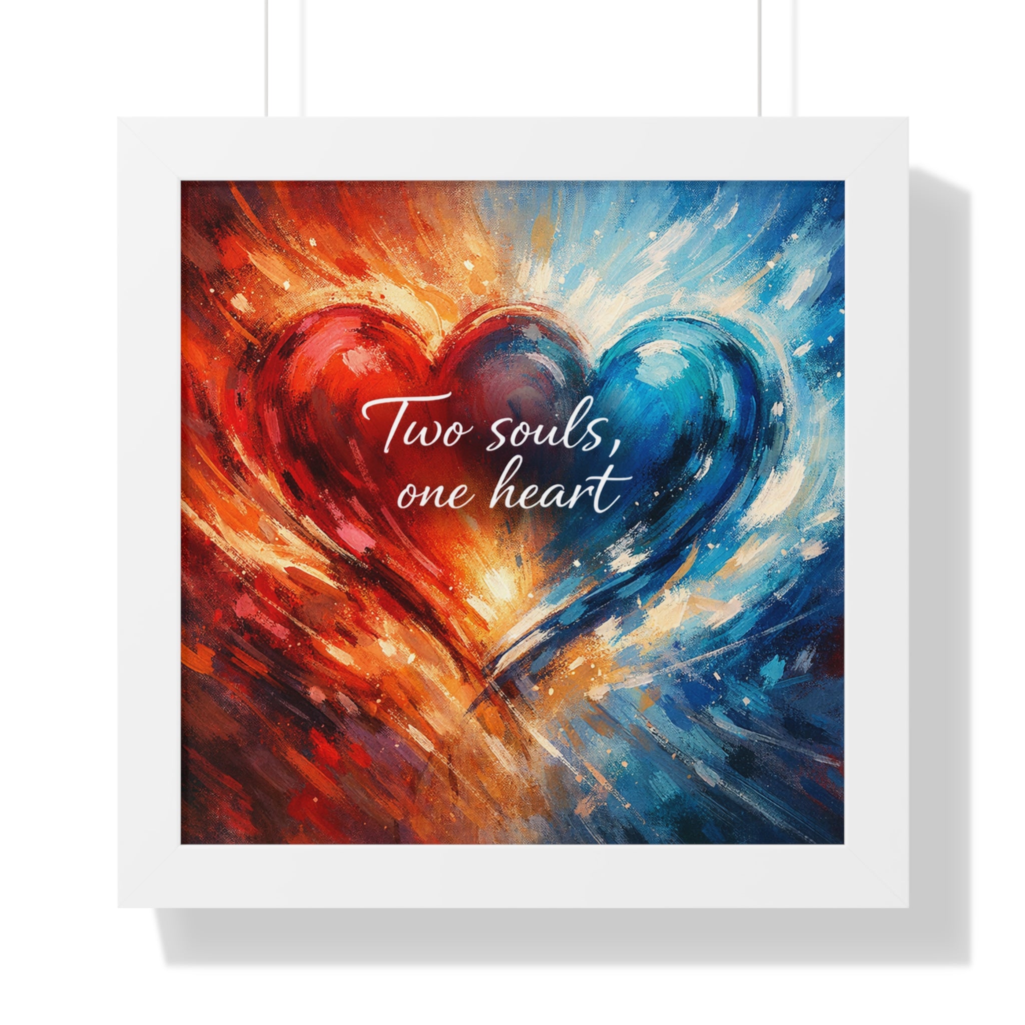 Two Souls One Heart Romantic Art Framed Poster