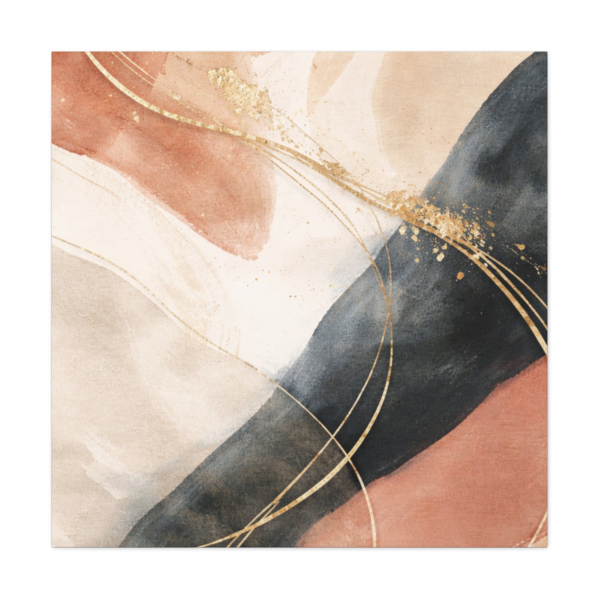 Abstract Blush & Gold Matte Canvas Print